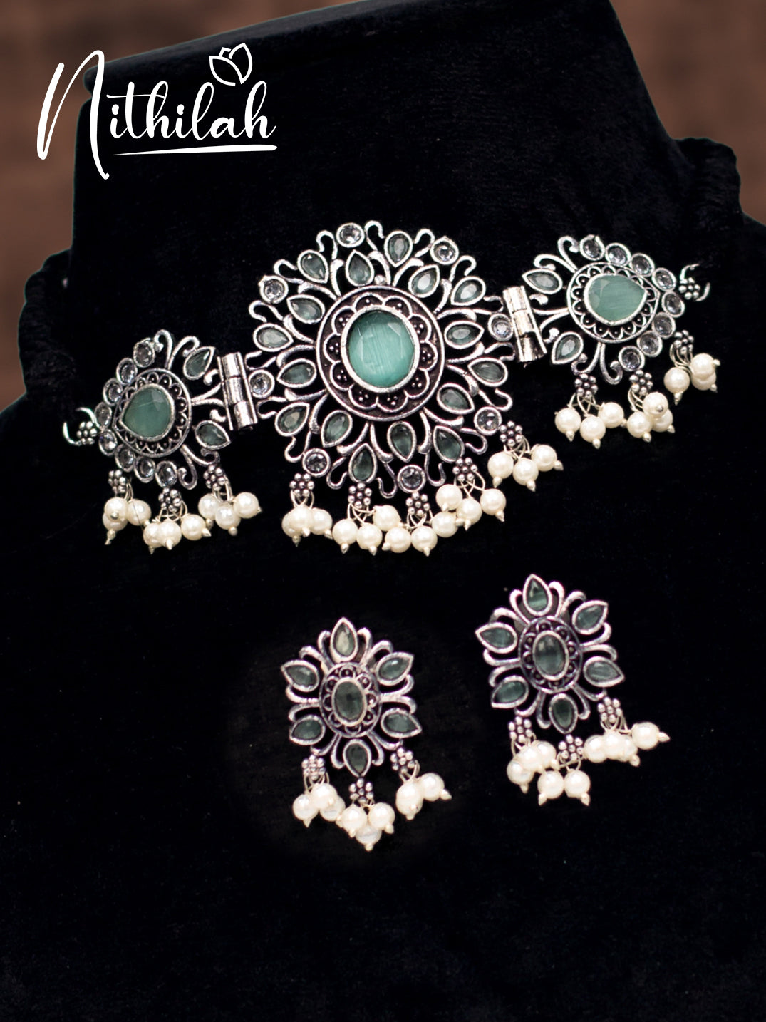 Nithilah Oxidised Choker