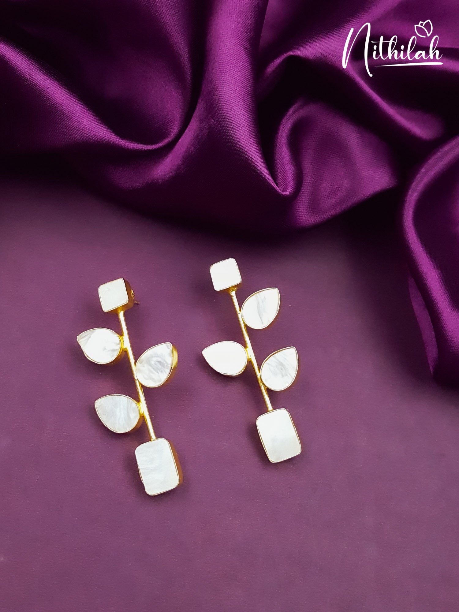 Leaves Designer MOP Earrings