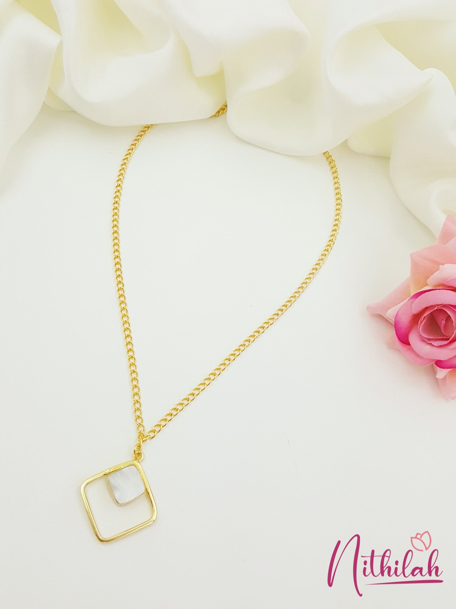 Nested Square MOP Necklace
