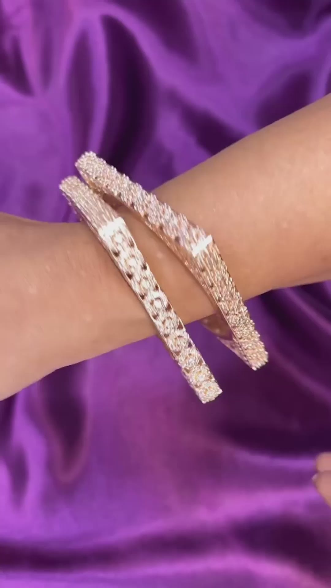 Rose Gold Square Flower Bangle