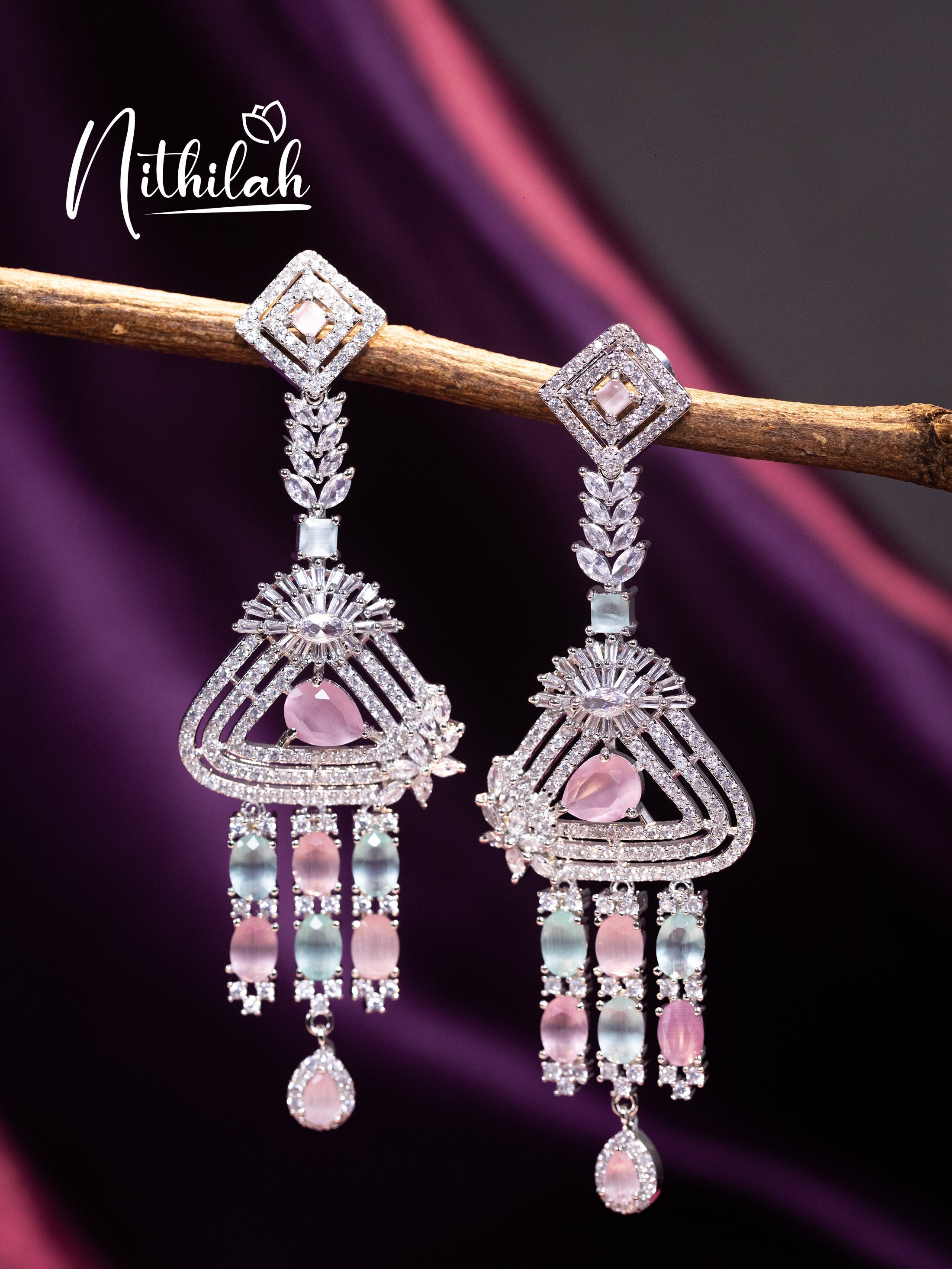 Buy American Diamond Earrings | AD Earring Design 19