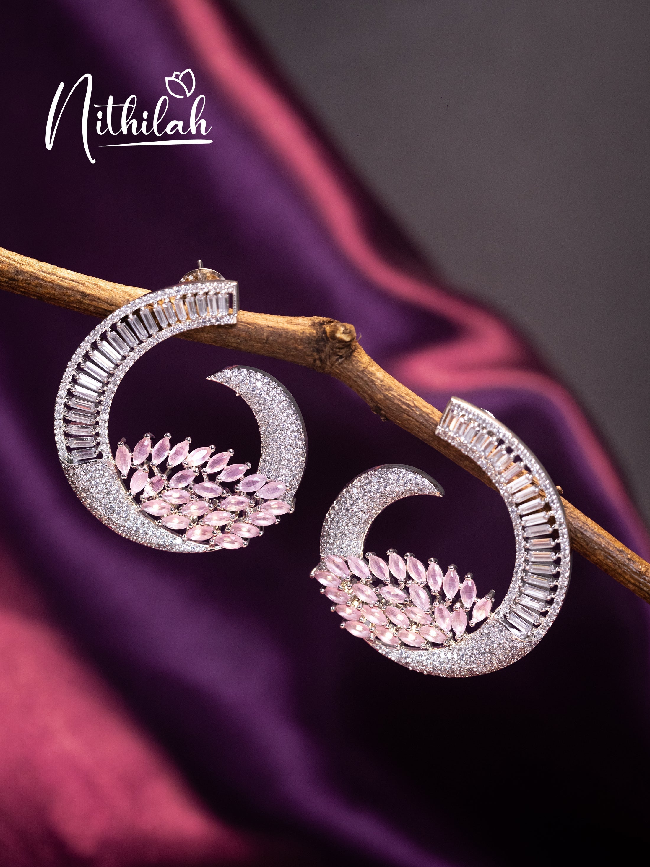 Buy AD Studs Earrings Online | American Diamond Jewellery