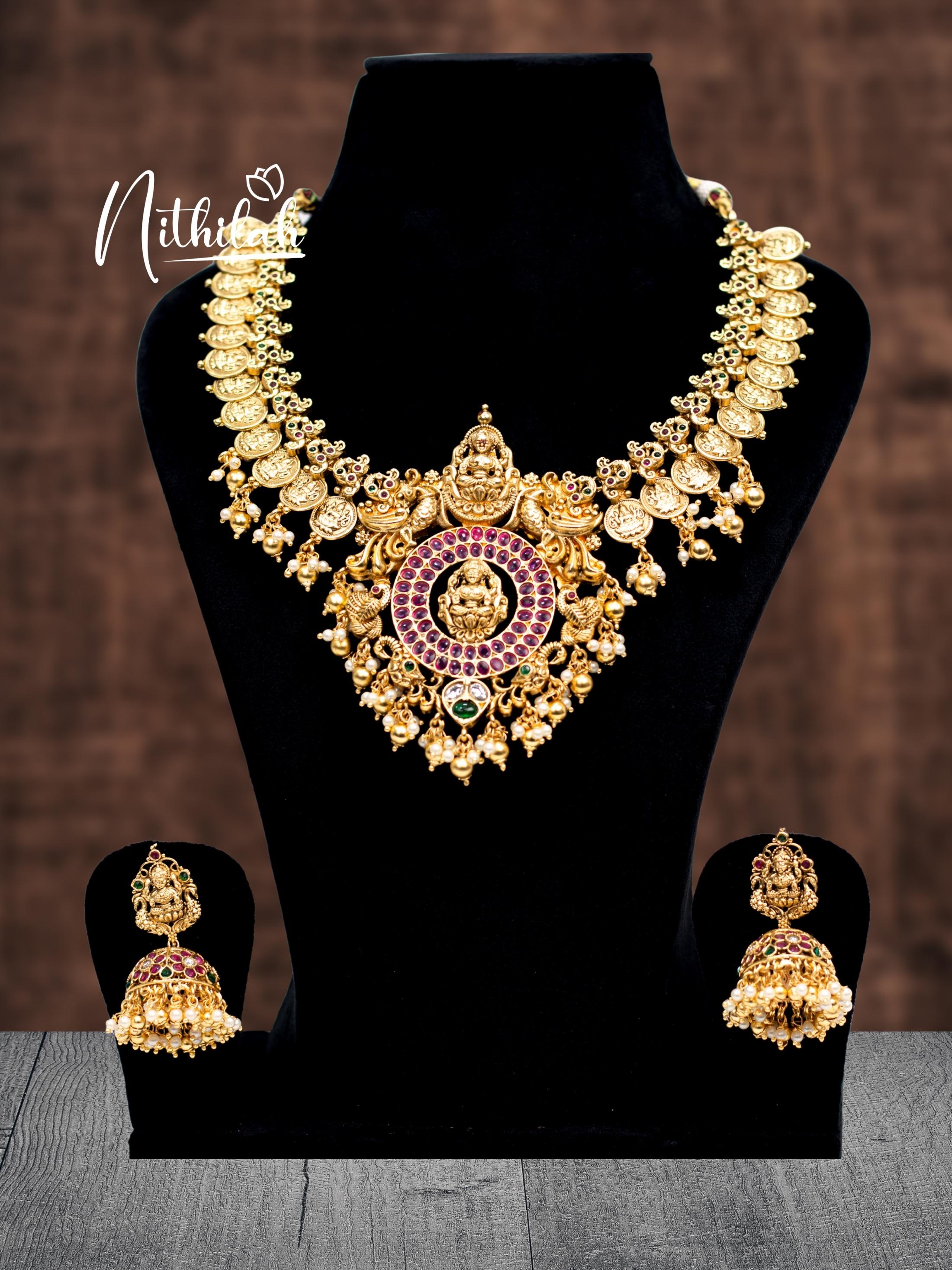 Buy Antique Lakshmi Coin Necklace | Antique Gold Necklace