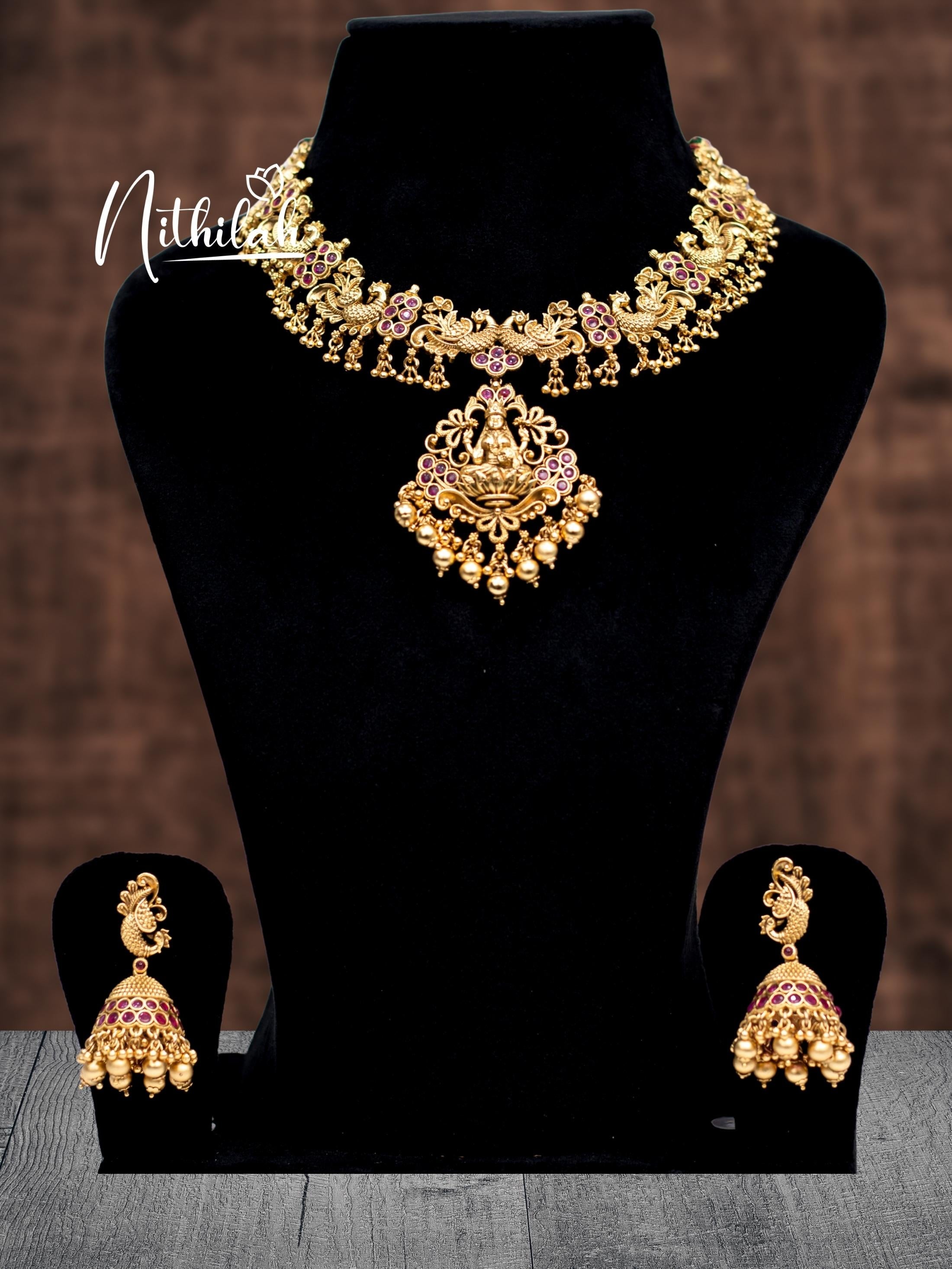 Buy Antique Peacock Lakshmi Necklace | Antique Necklace