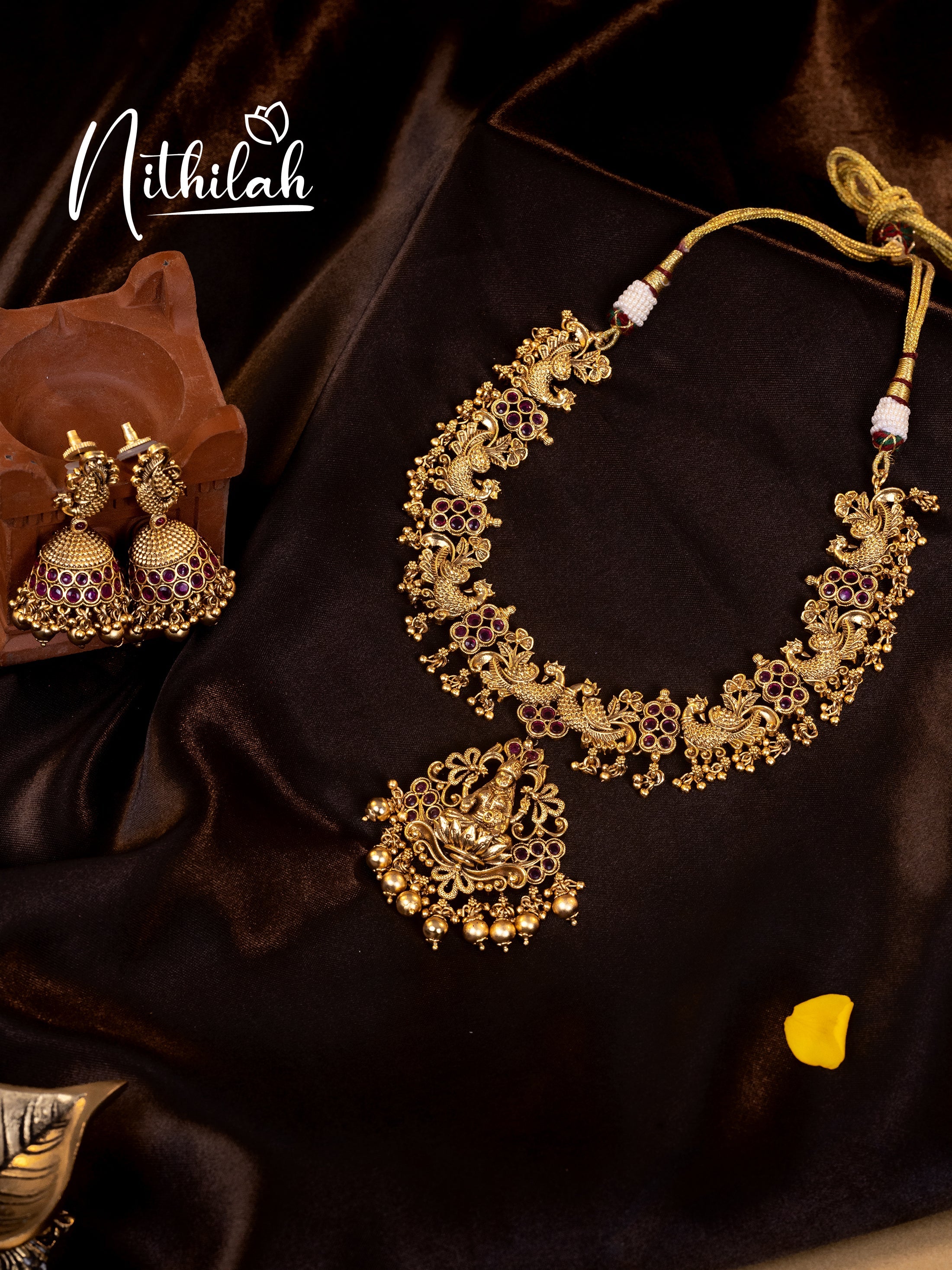 Buy Antique Peacock Lakshmi Necklace | Antique Necklace