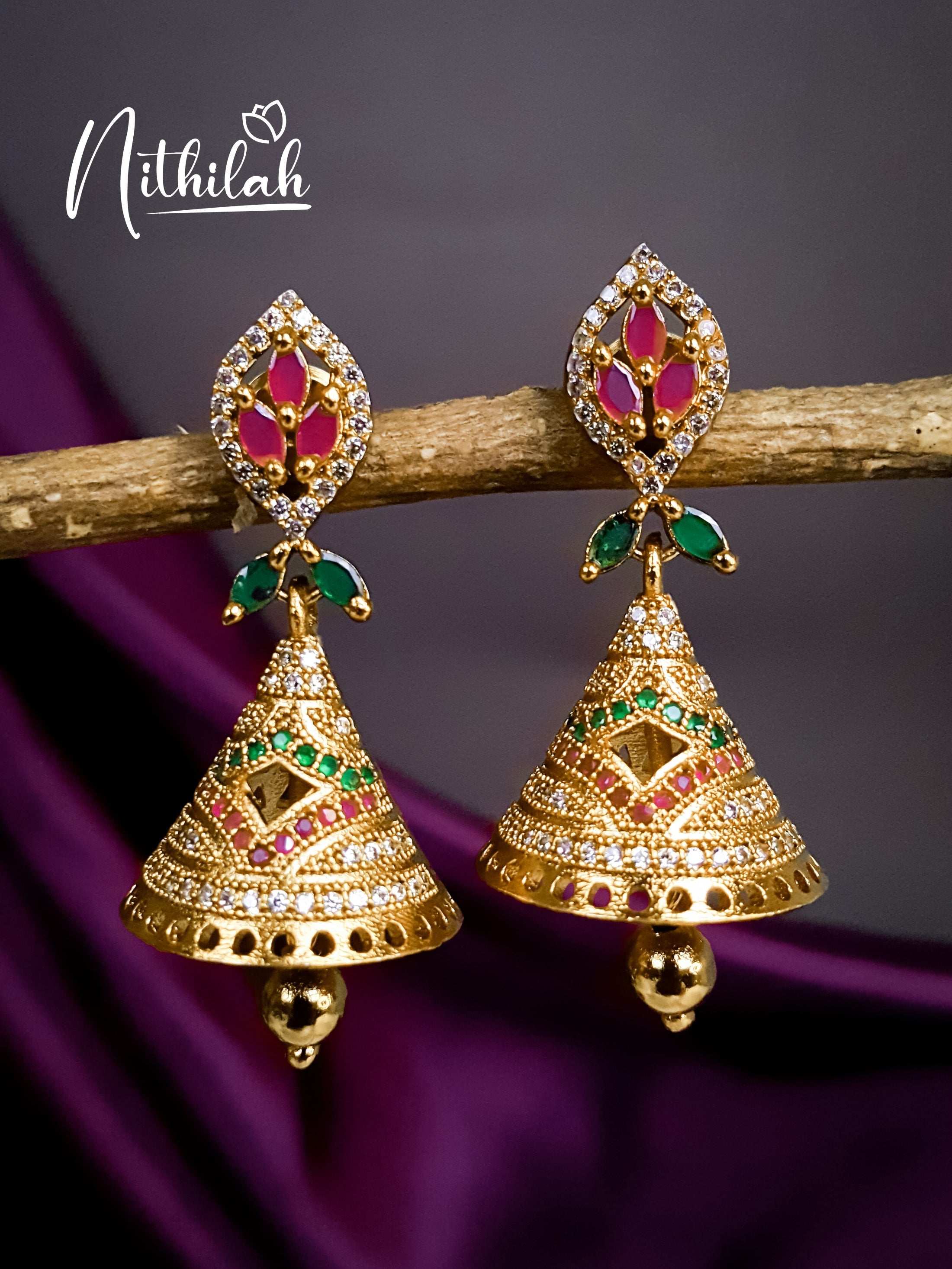 Buy Conical Golden Jhumka Earrings | Imitation Jewellery