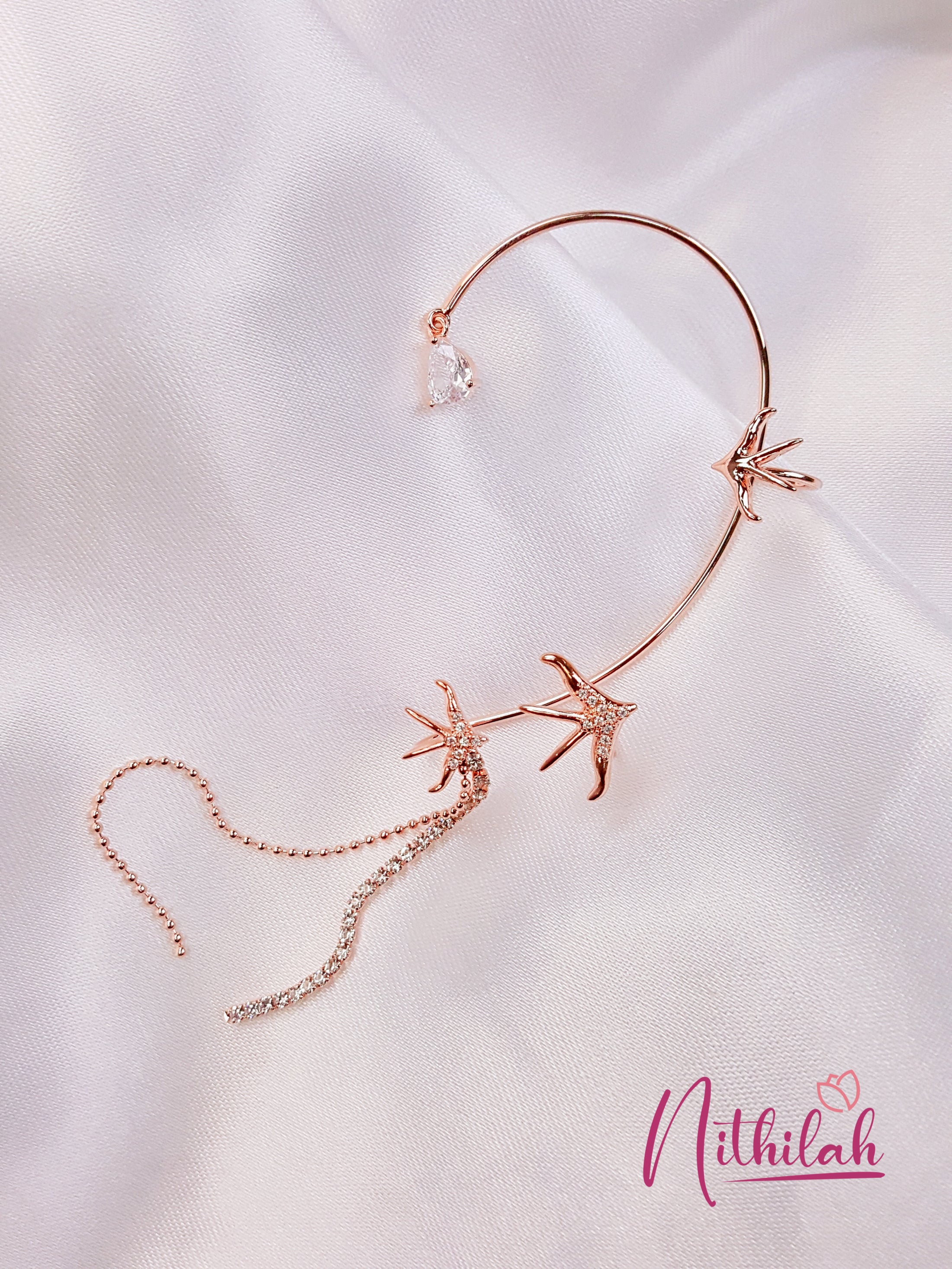 Buy Ear Cuffs Chain Dangler Rose Gold