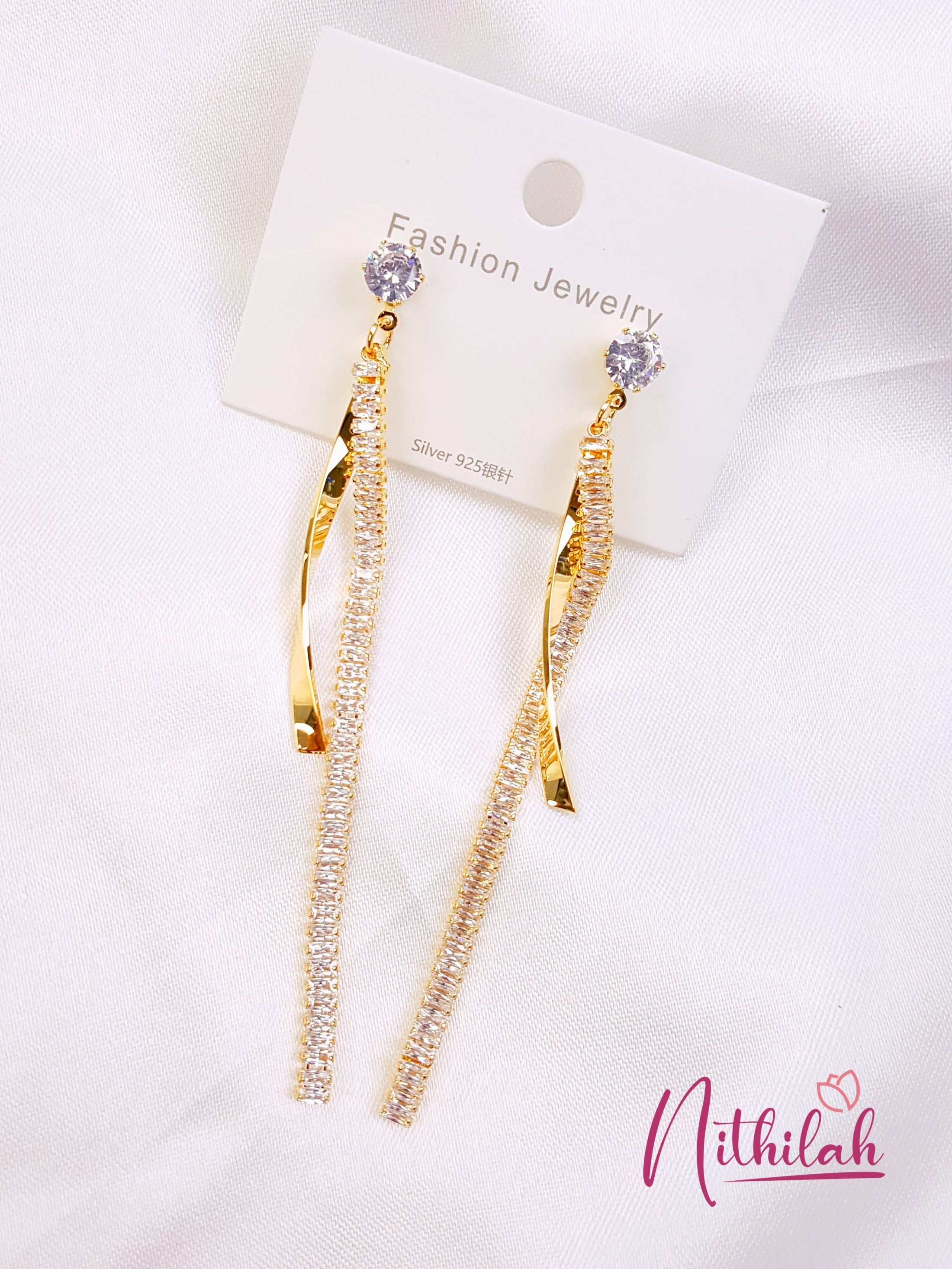 Buy Fancy AD Dangler Earrings Gold