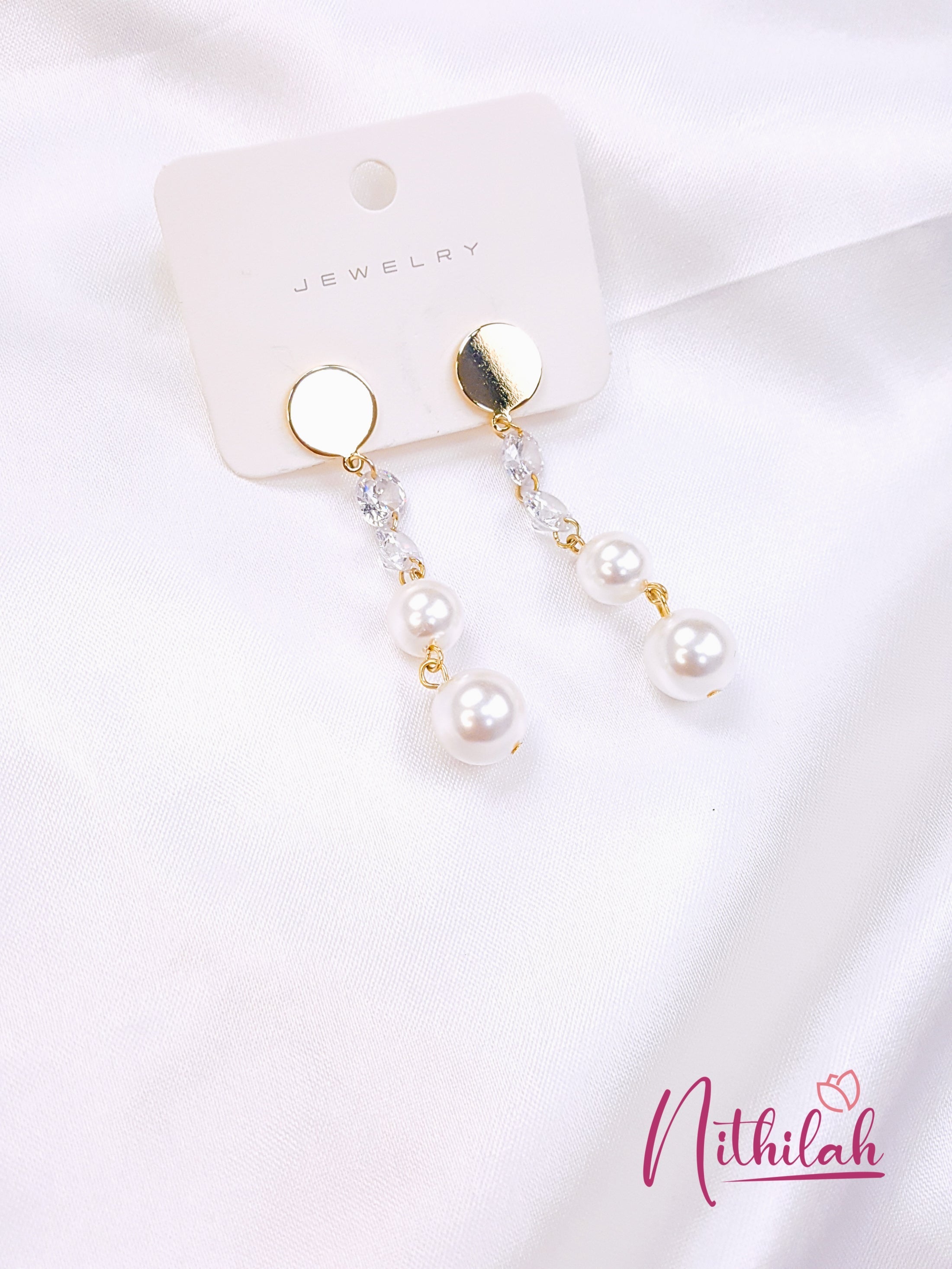 Buy Fancy Gold Polish Earrings Ascending Pearls