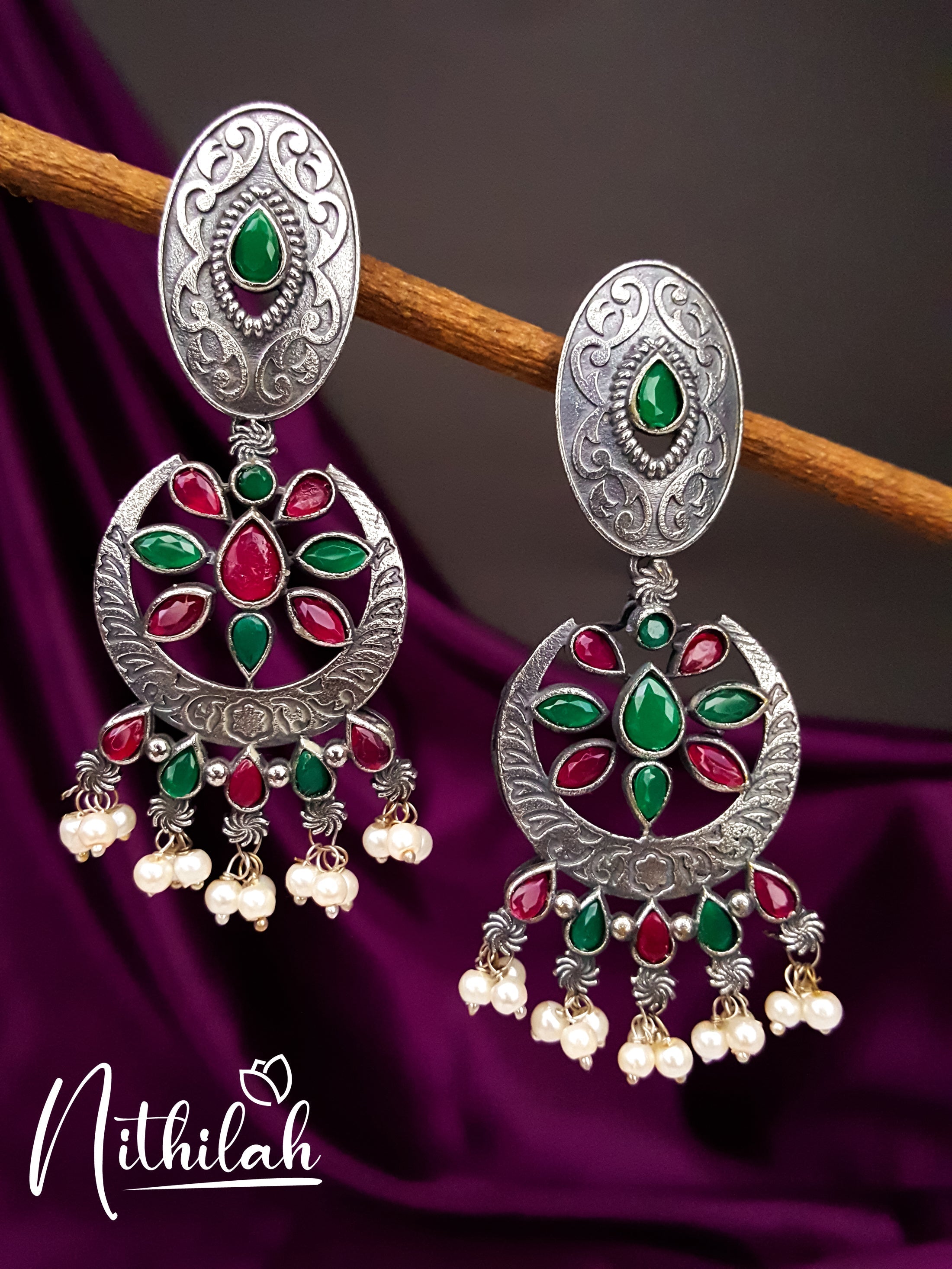 Buy Flower in Chandbali Oxidised Earring Designs