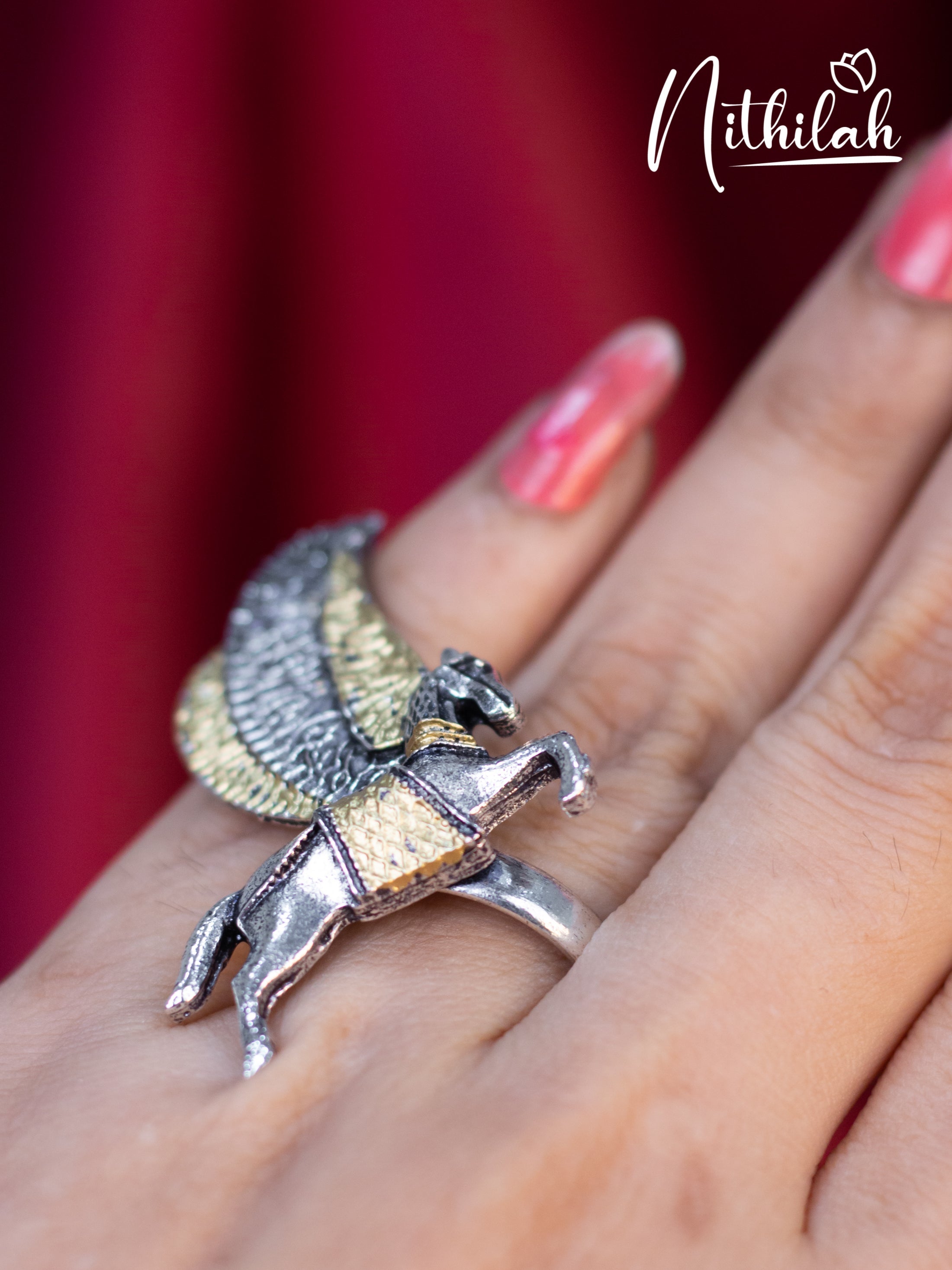 Buy Flying Horse Dual Tone Ring - Nithilah