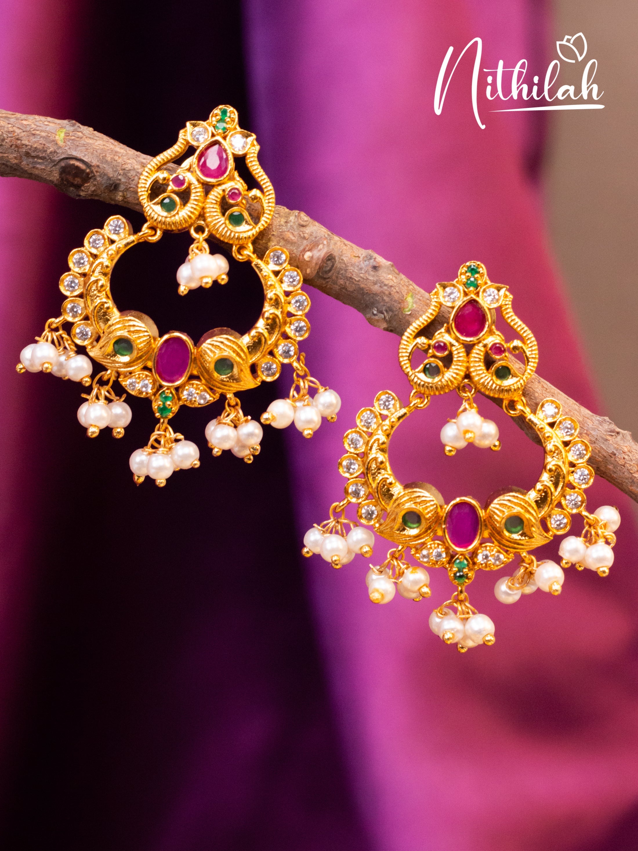 Gold Look Alike Chandbali Earrings 6 N18E130