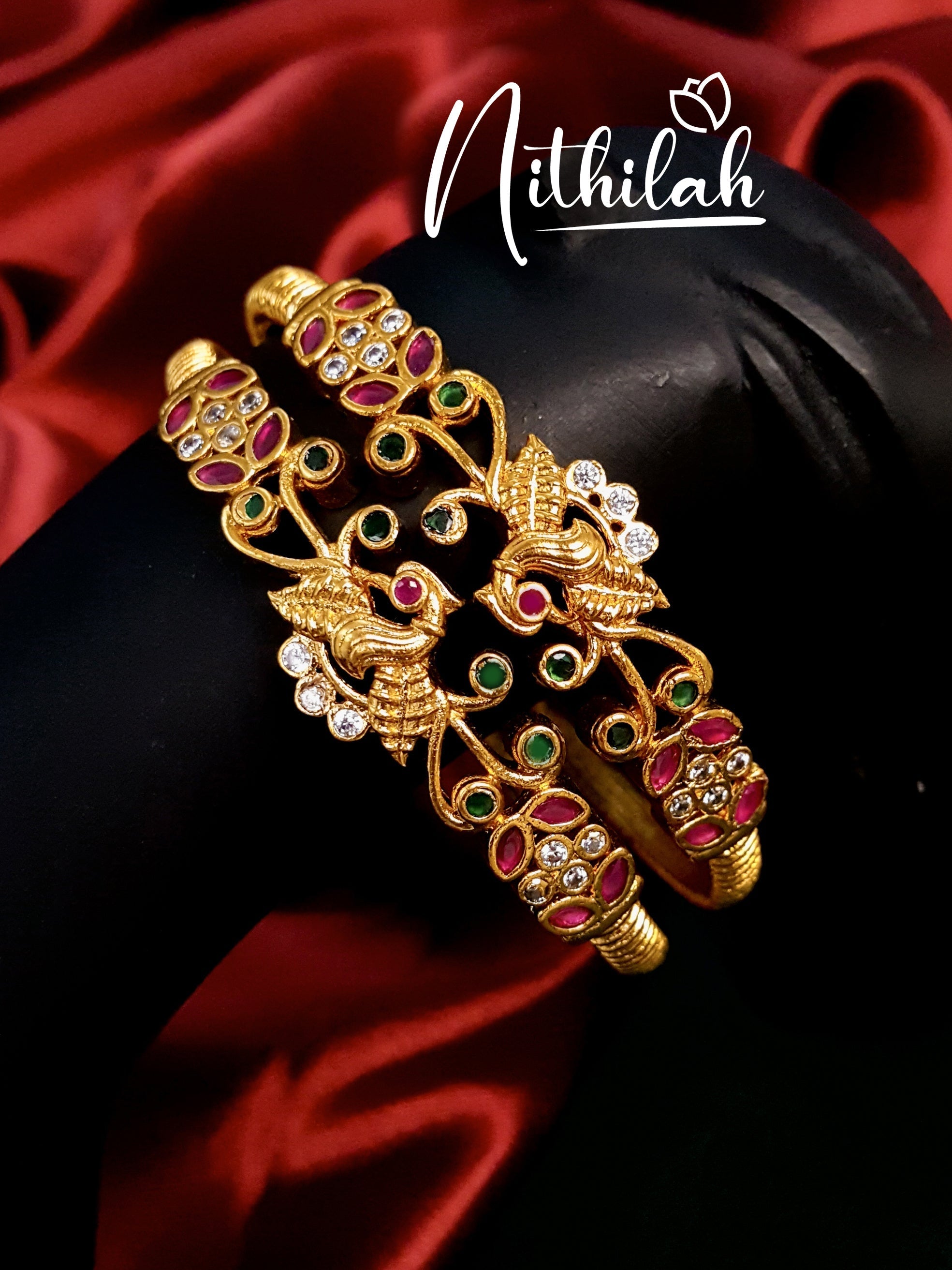 Buy Imitation Jewellery Gold Look alike AD stone Bangle 15B NCPL168 Online