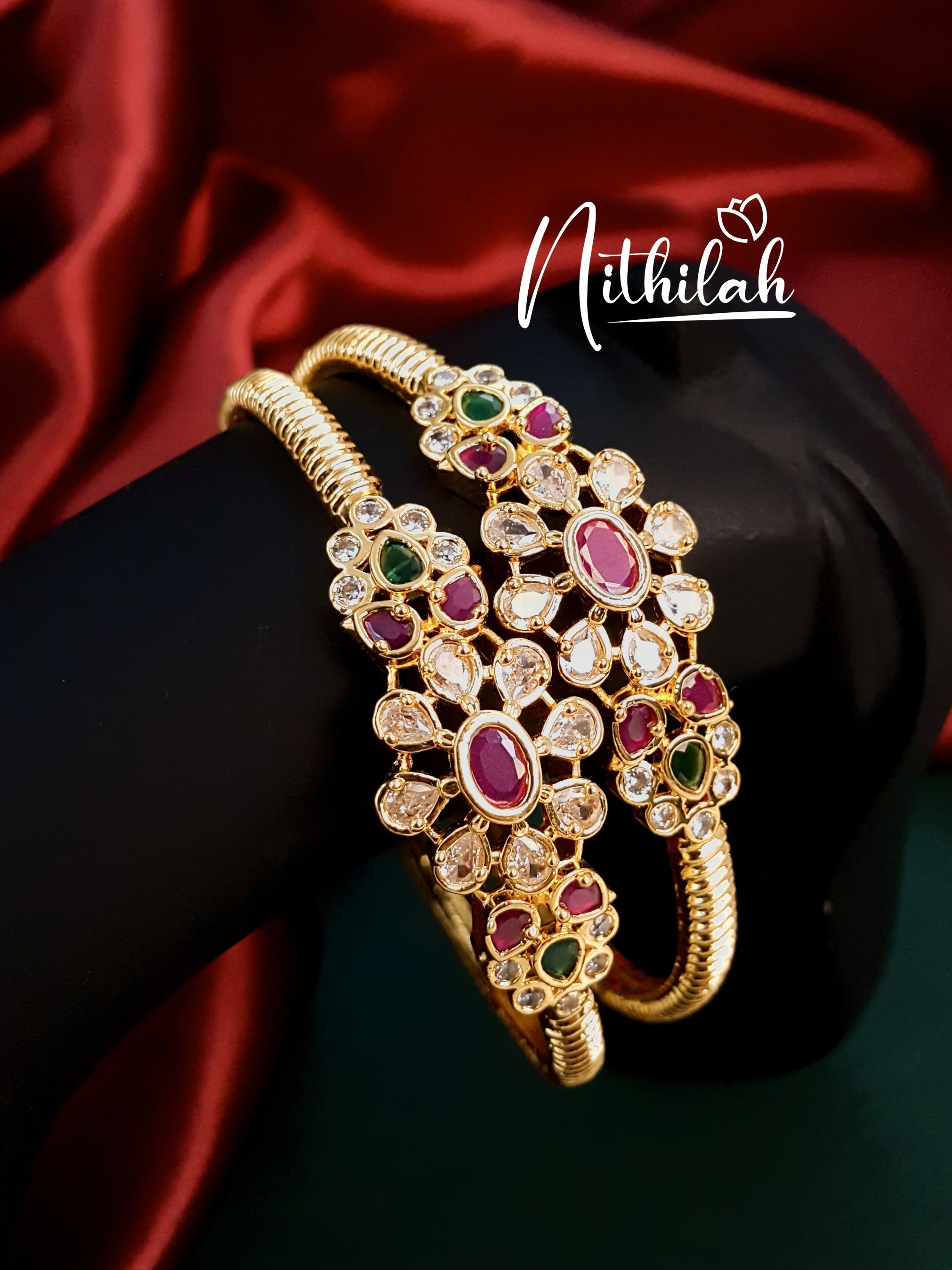 Buy Imitation Jewellery Gold Look alike AD stone Bangle 4B NCPL161 Online