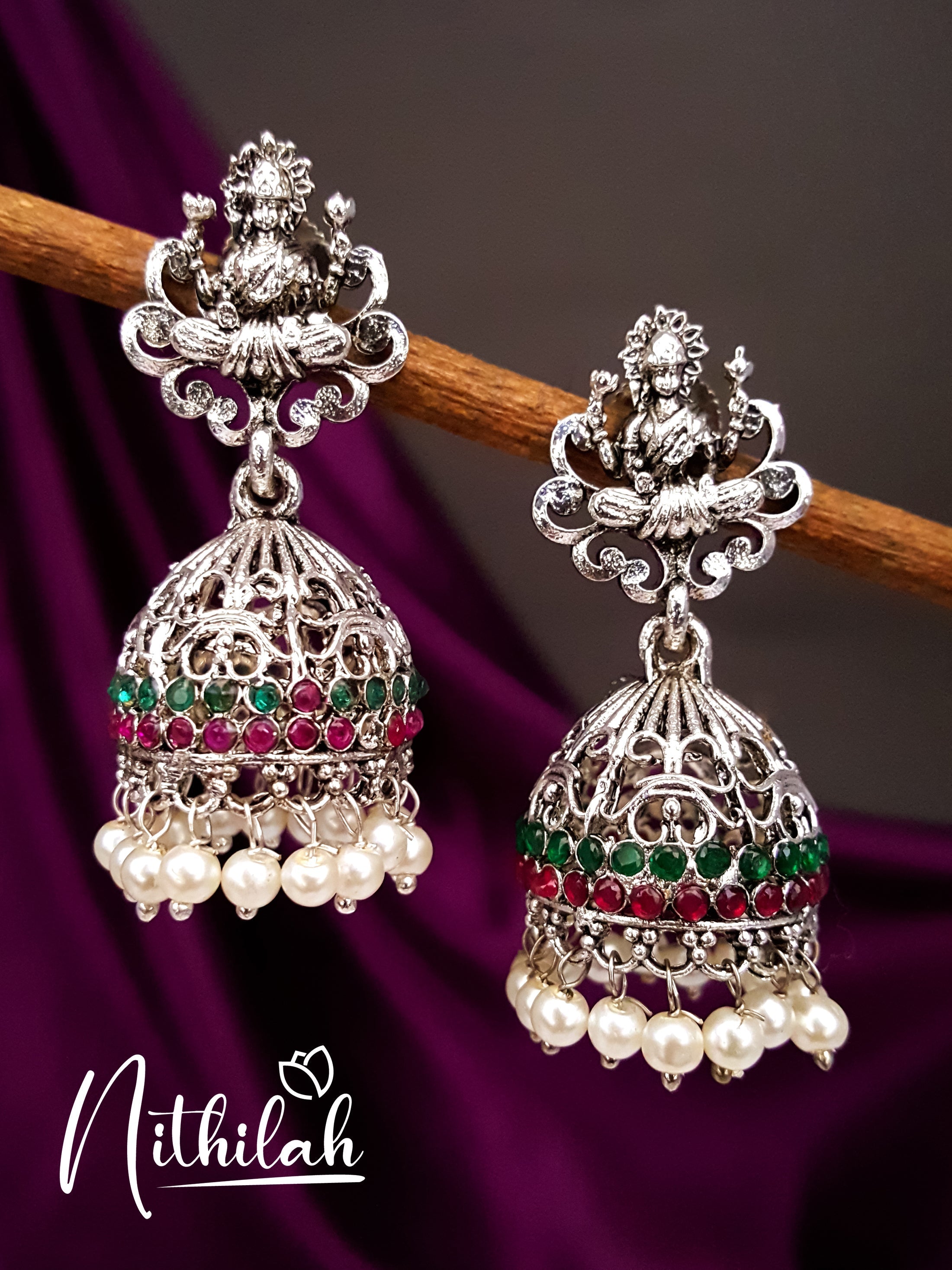Oxidised Jhumka Earrings