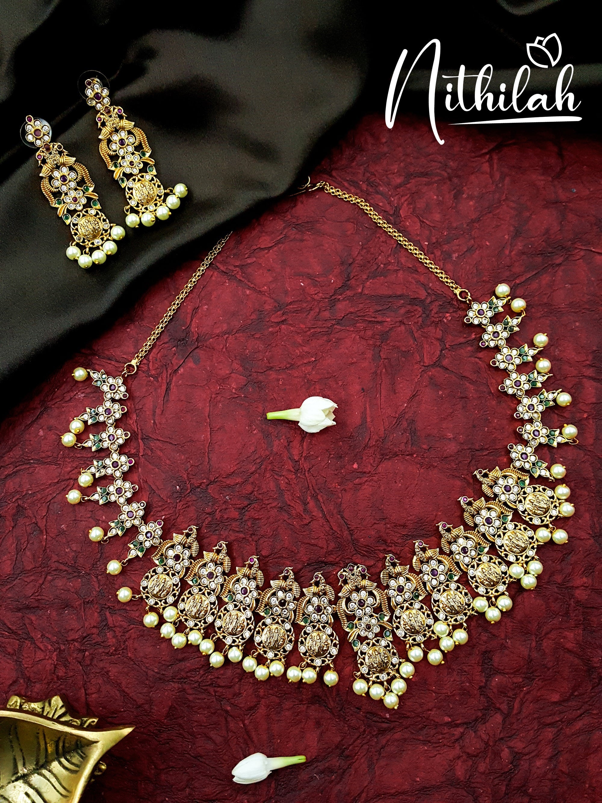 Buy Imitation Jewellery Matte RamaParivar Coin Necklace Design NSGN174 Online