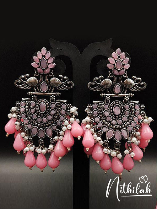 Buy Imitation Jewellery Party Color Pop Oxidised Earrings - Pink NDCE109 Online
