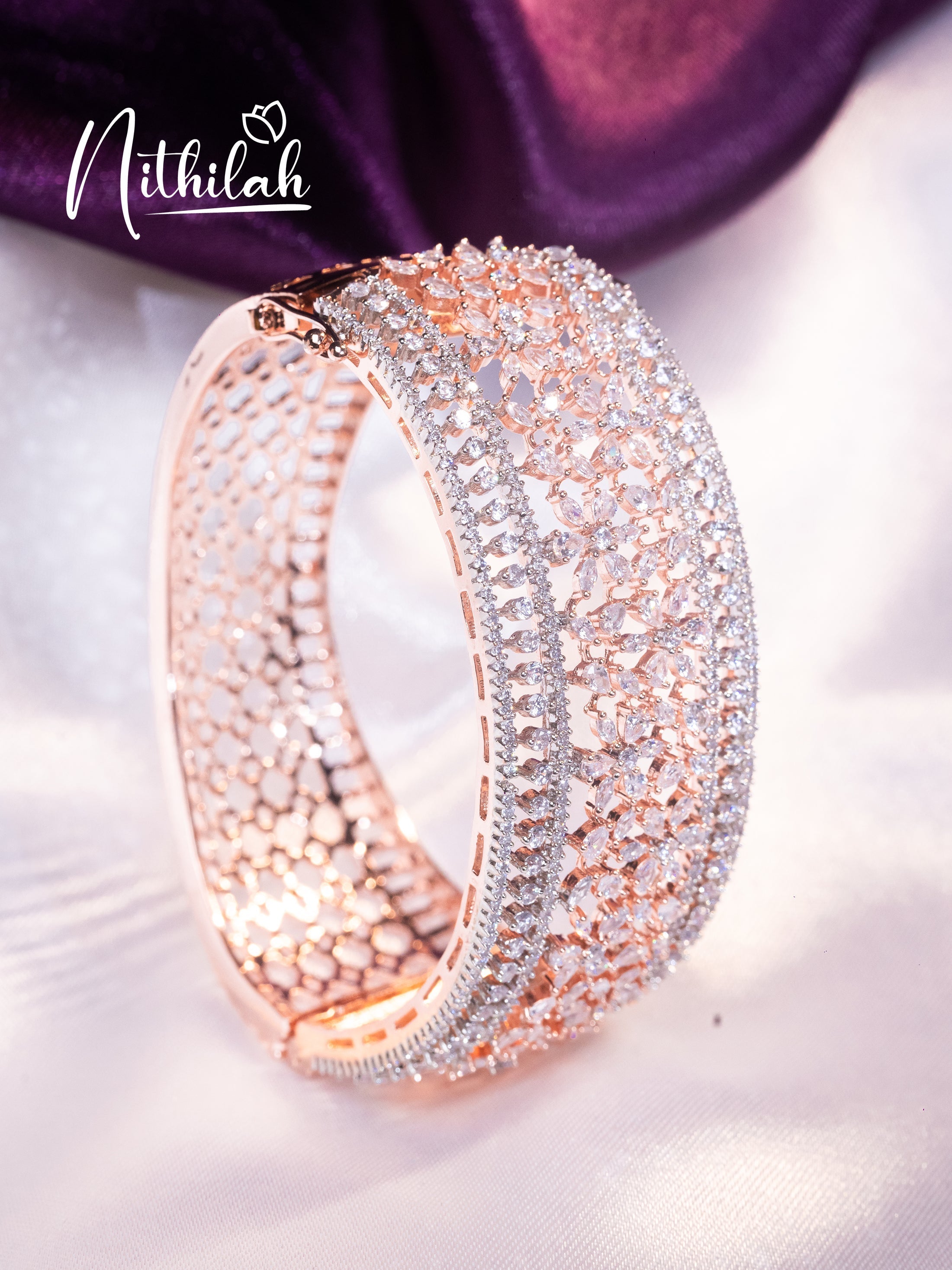 Buy Imitation Jewellery Rose Gold Gorgeous Heavy Kada NSGL109 Online