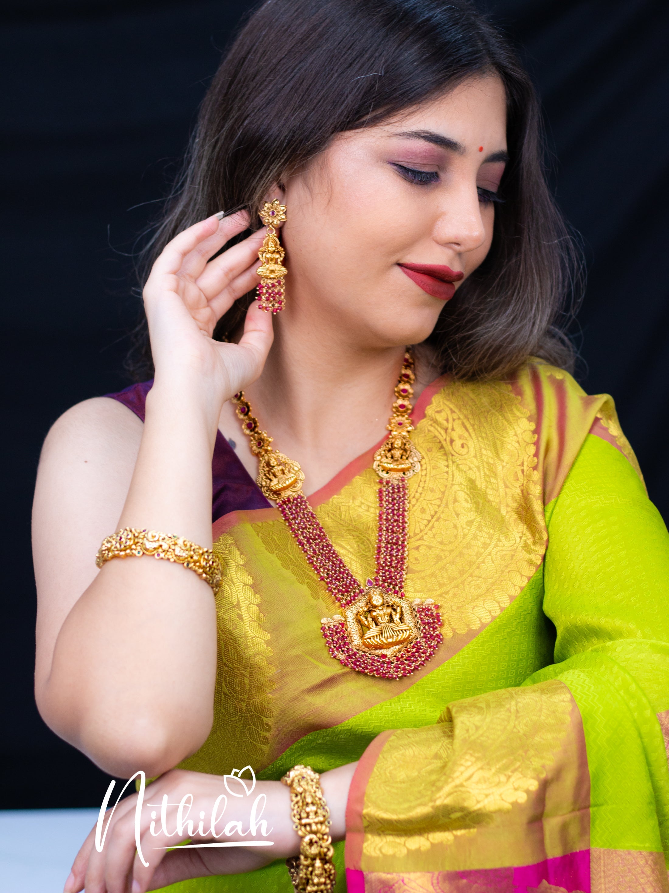 Nithilah Matching Jewelry for Your Onam Kerala Saree Outfit