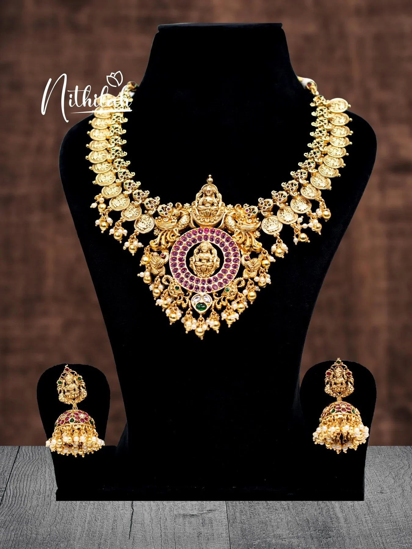Buy Vaibhav Jewellers 22K Antique Gold Temple Hangings 559VA311 Online from  Vaibhav Jewellers