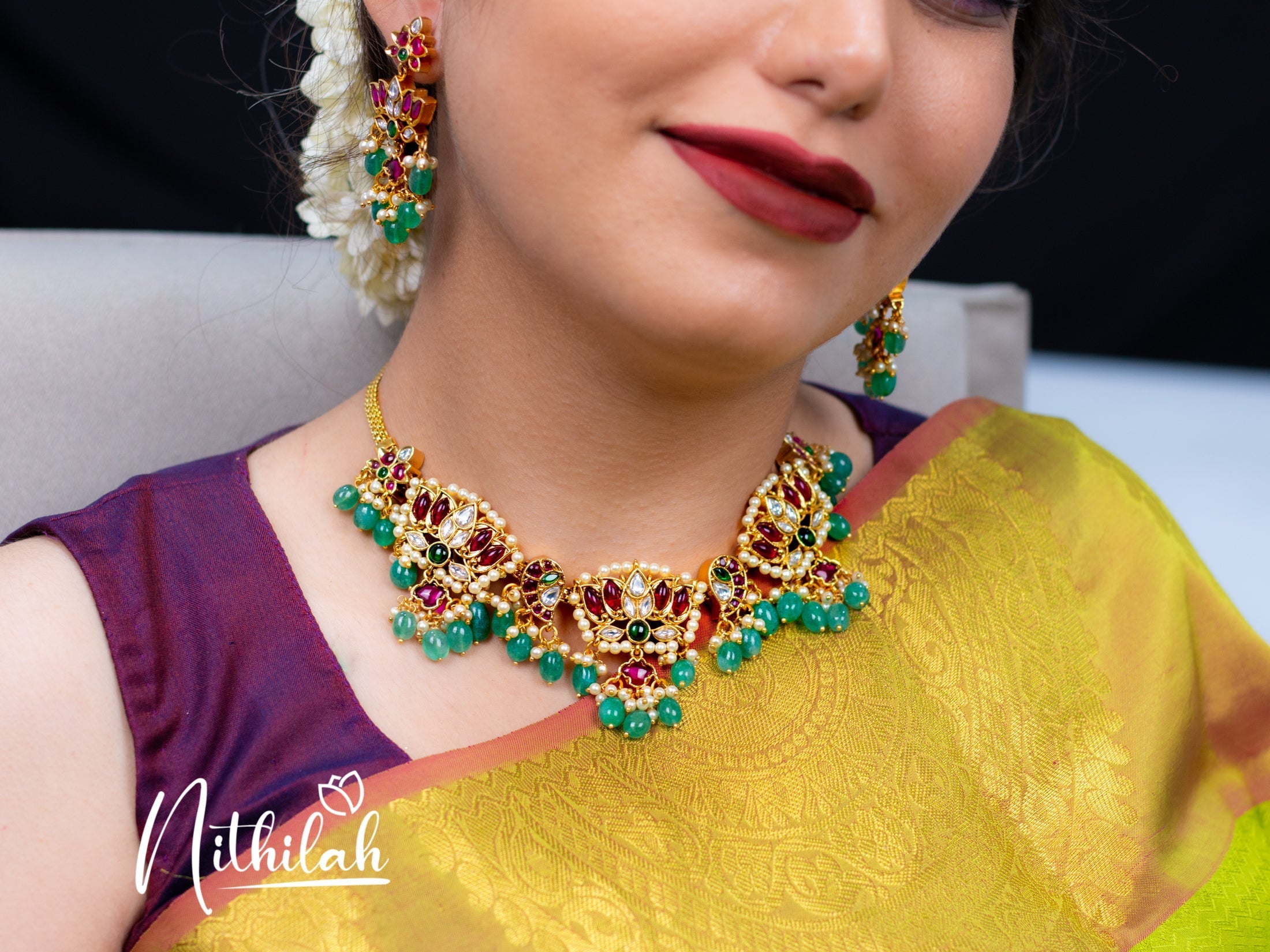 LOTUS GUTTAPUSALU JADAU NECKLACE  N02N113