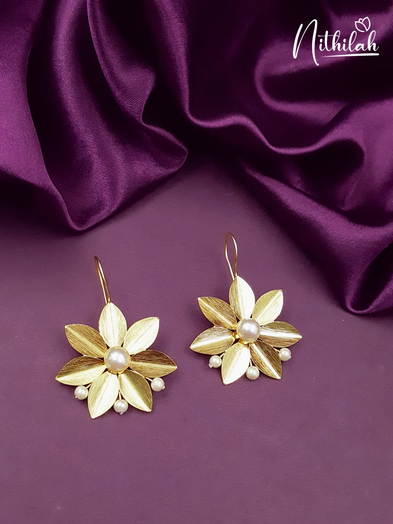 7 Petal Flower Designer Earrings