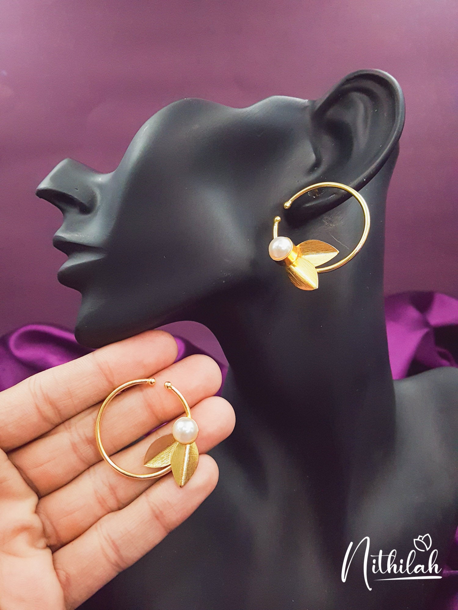 Circle Leaves Design Earrings