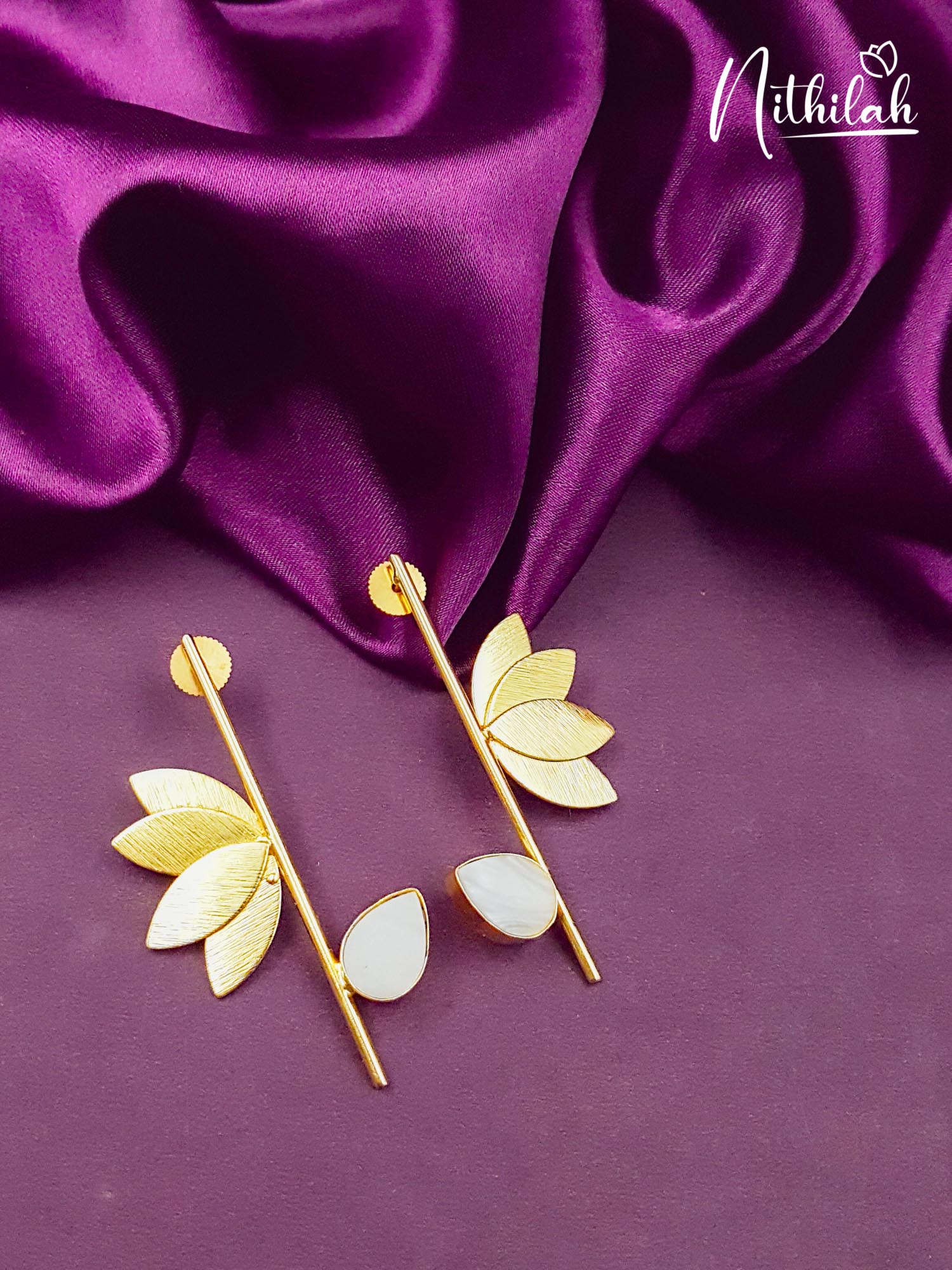 Lotus Design MOP Earrings