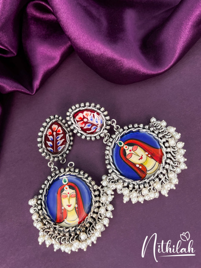 Meenakari Radha Handmade Oxidised Earrings