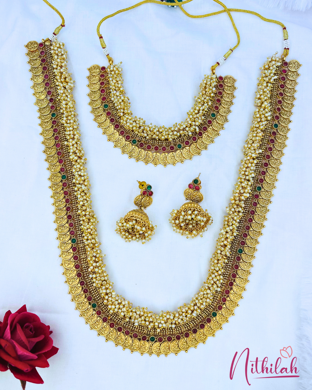 Pearl Bunch Kaasu Jewel Set