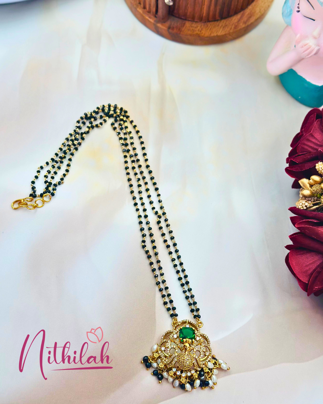 Peacock With Floral Designer Mangalsutra