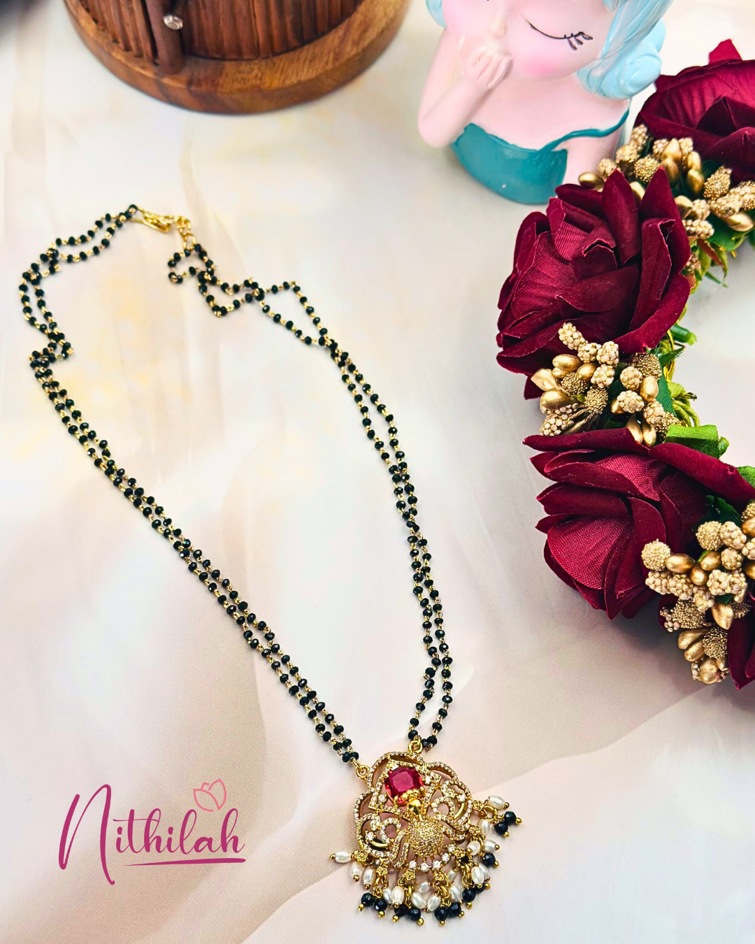 Peacock With Floral Designer Mangalsutra