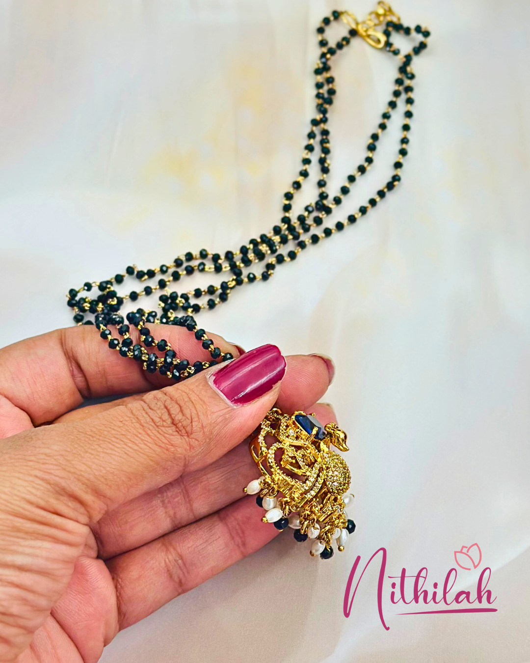 Peacock With Floral Designer Mangalsutra