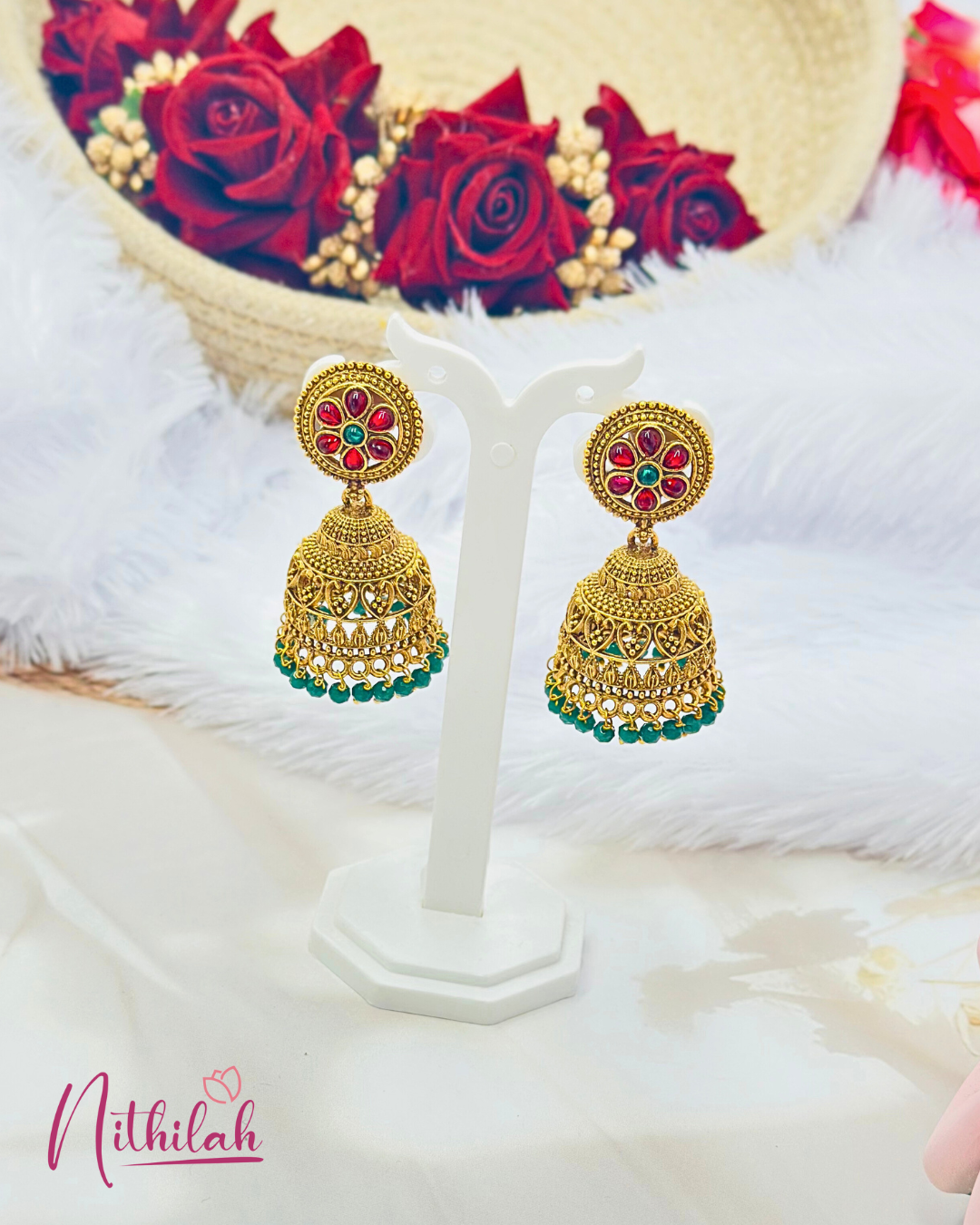 Jhumka with Flower Design