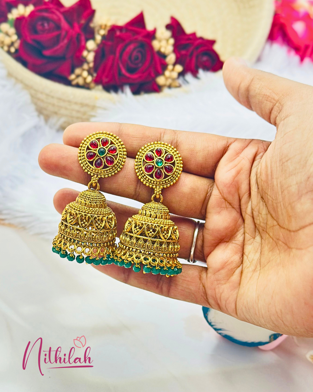 Jhumka with Flower Design