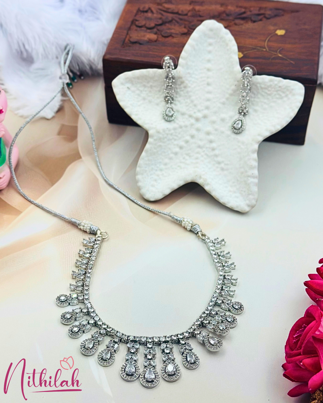 White AD Small Necklace