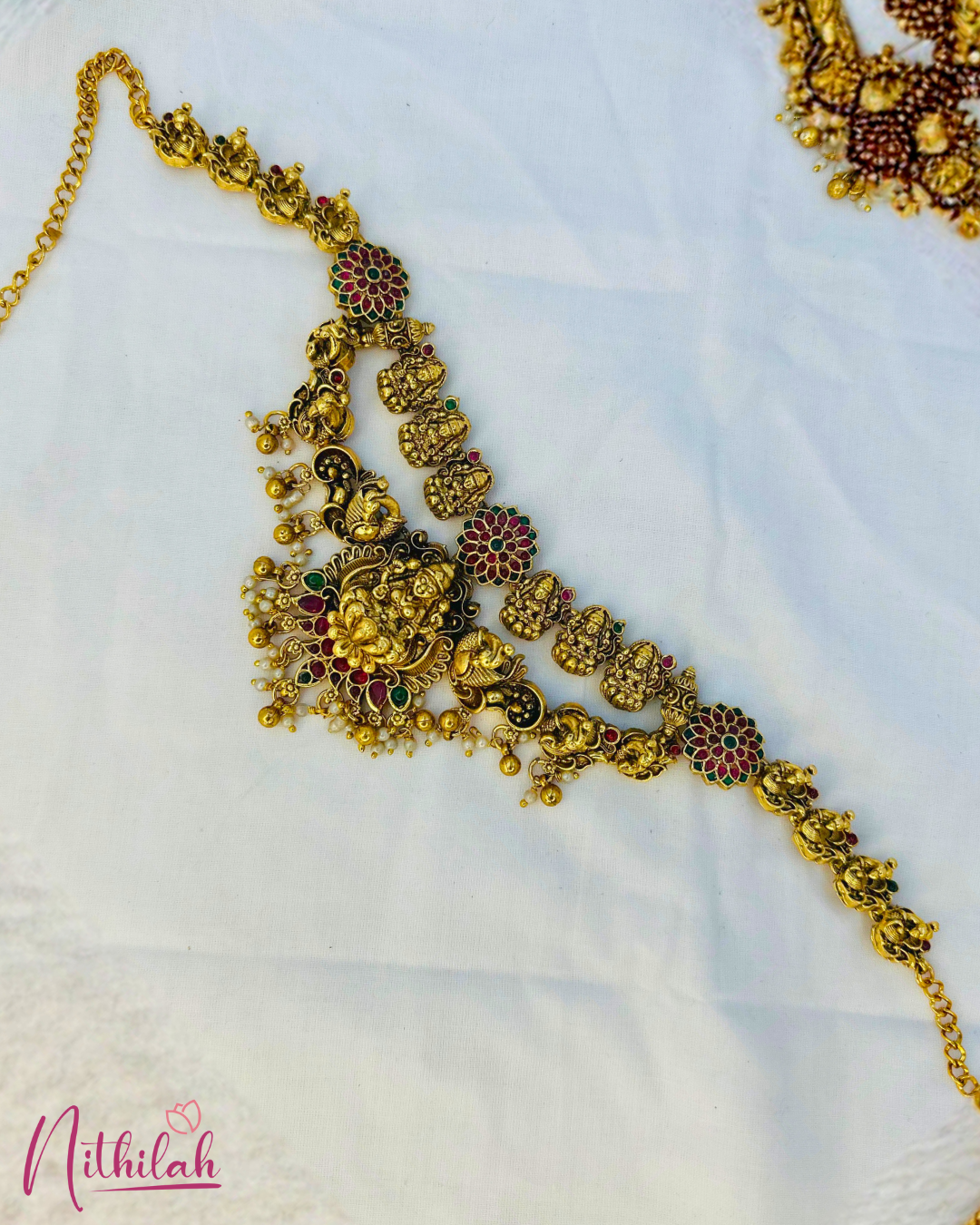 Lakshmi Antique Temple Semi Bridal Set