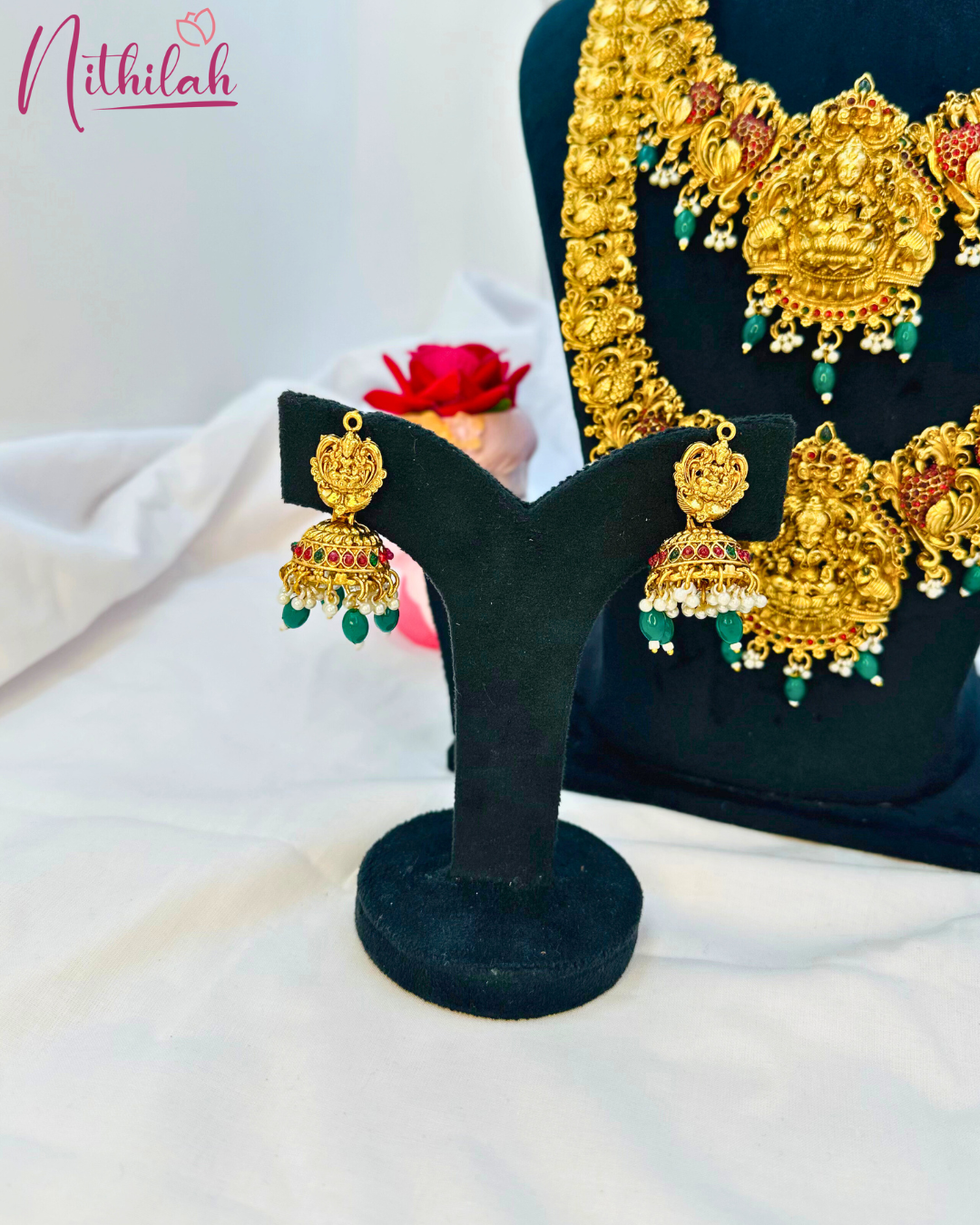 Sri Lakshmi Antique Temple Necklace Set