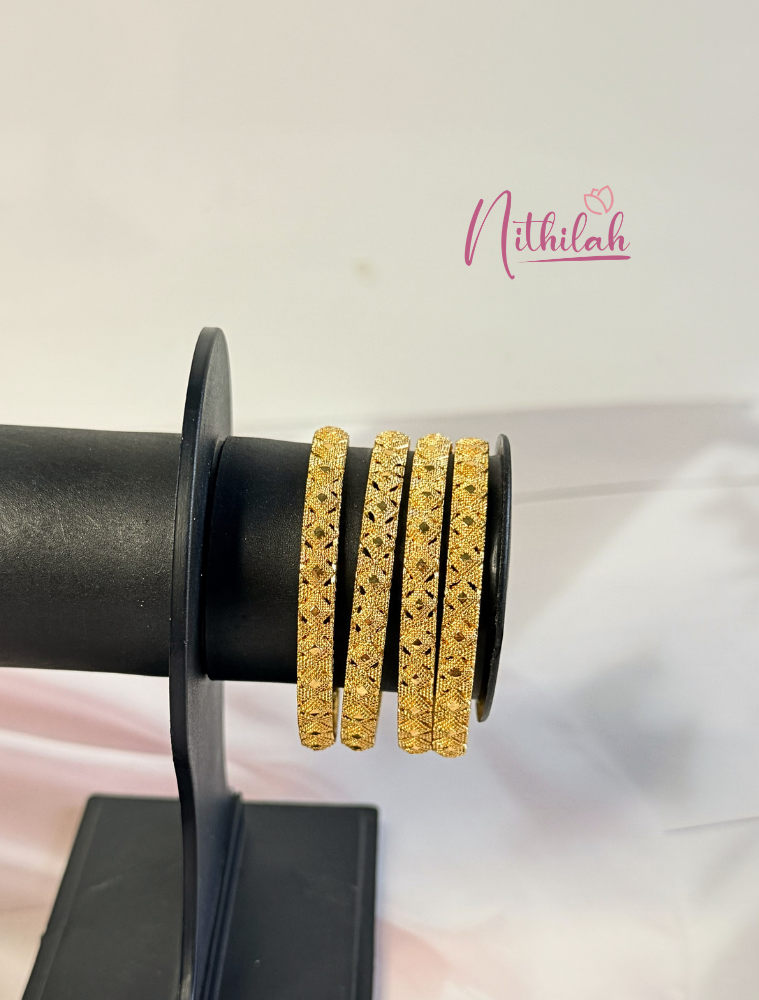 Lightweight Gold Plated Textured Kids Bangles for Baby Girls