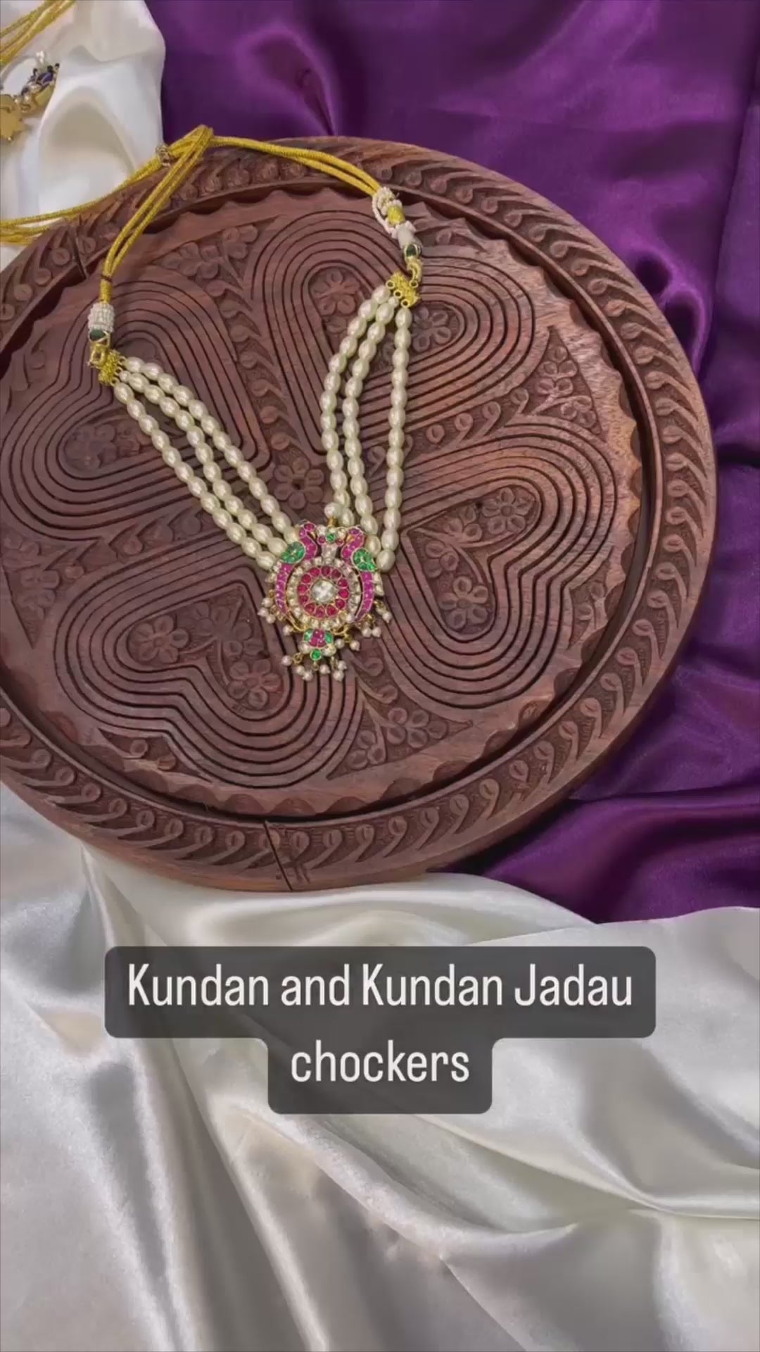 Kundan Double Side Peacock Pearl Choker Necklace