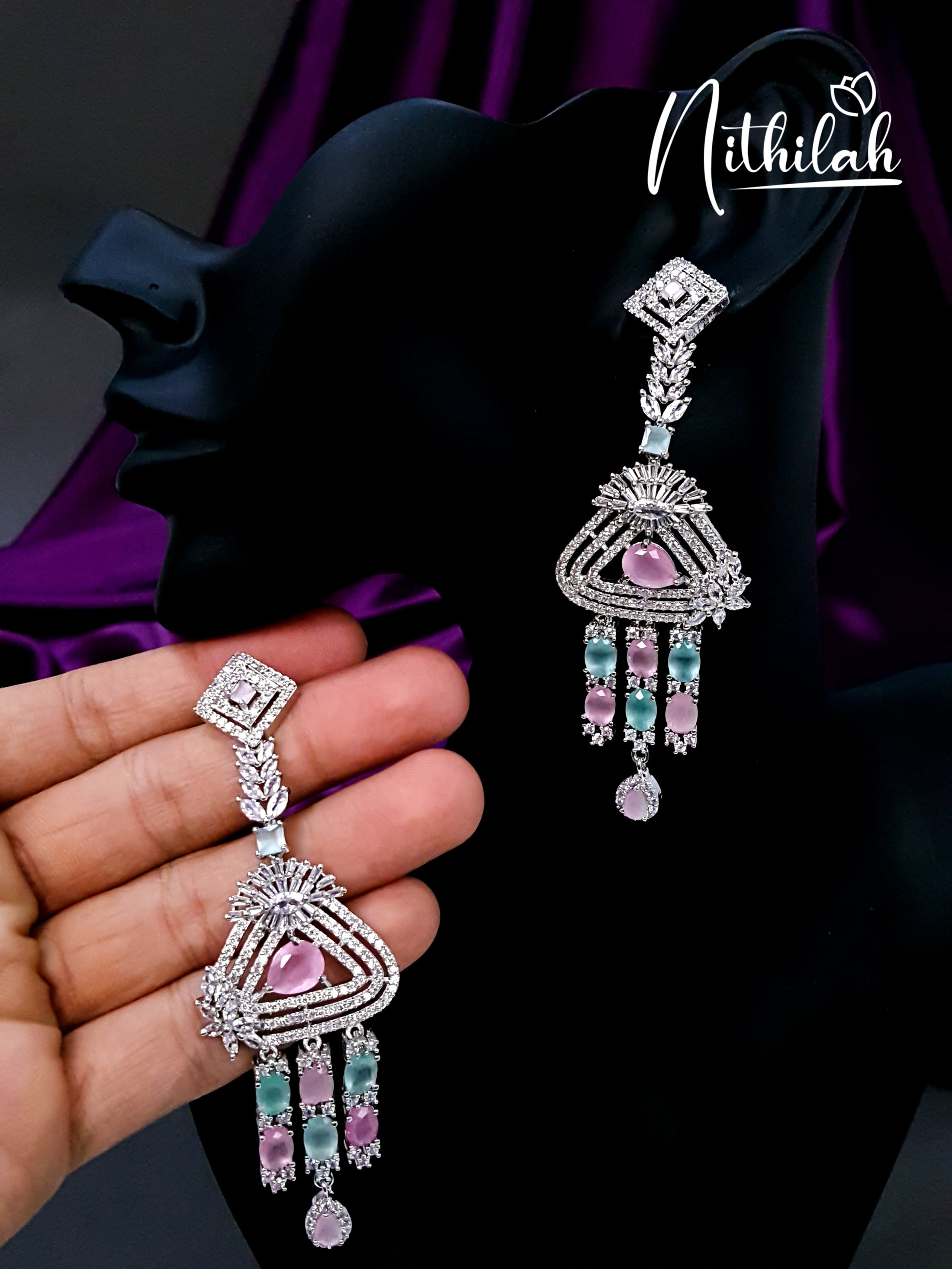 Buy American Diamond Earrings | AD Earring Design 19