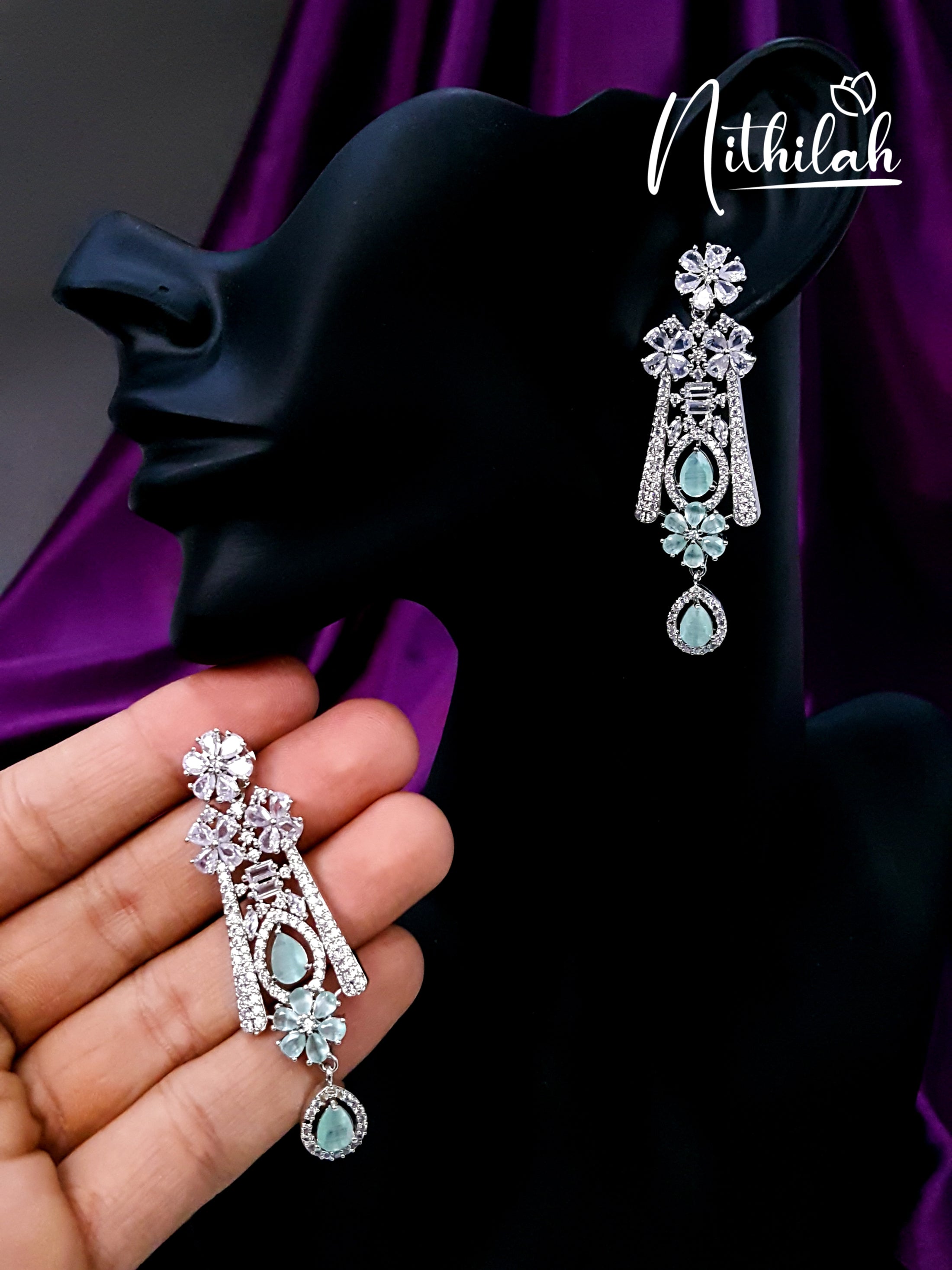 Buy American Diamond Earrings | Pink Stone Earrings 