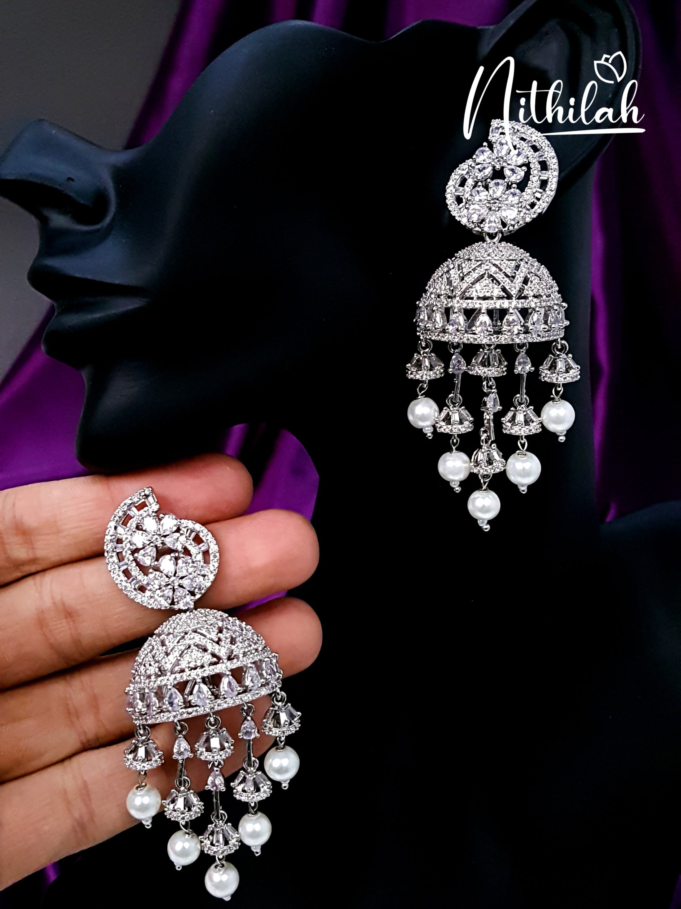 Buy American Diamond Earrings Jhumka | AD Jhumka