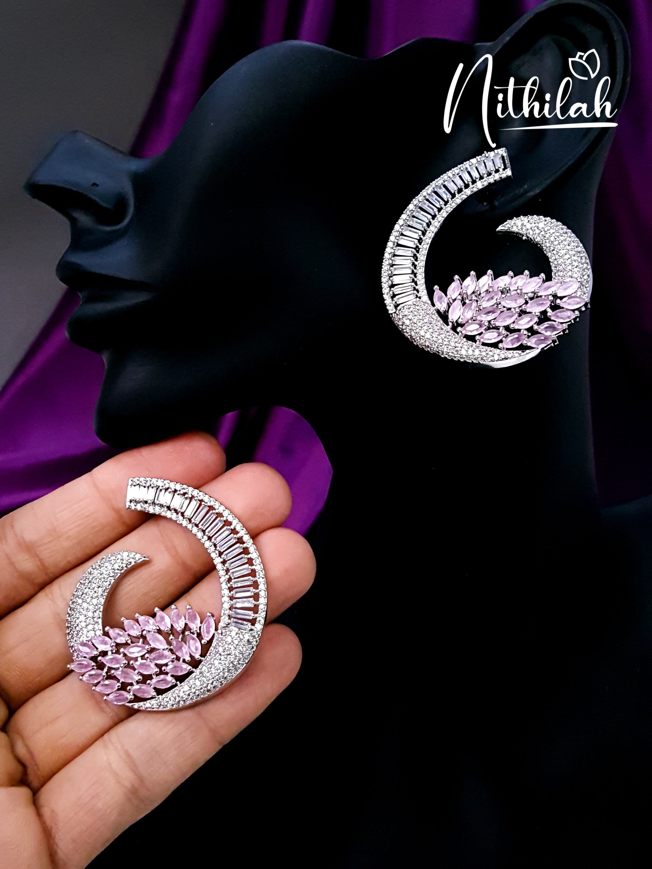 Buy AD Studs Earrings Online | American Diamond Jewellery