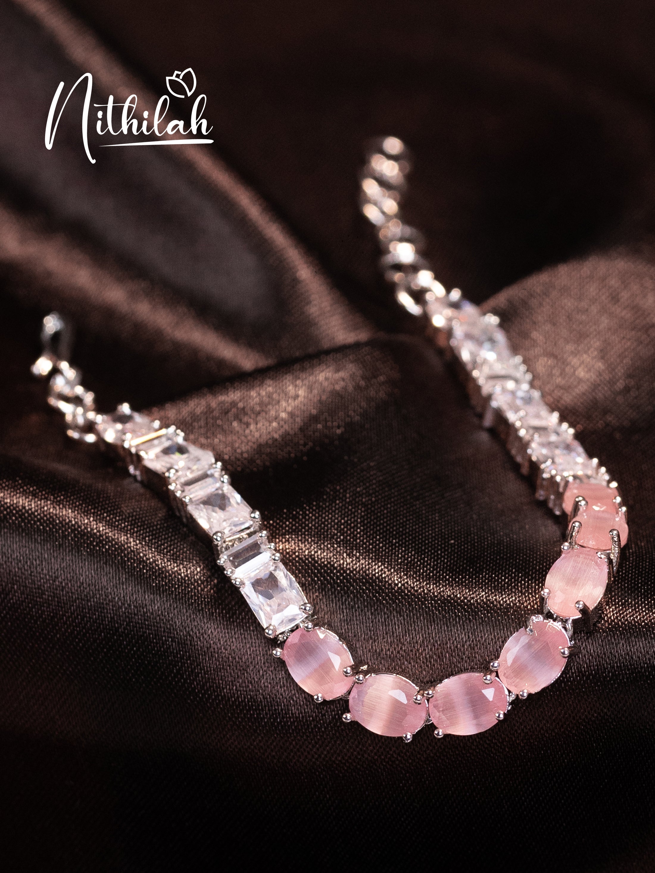 Buy American Diamond Bracelet | Pink Stones AD Bracelets