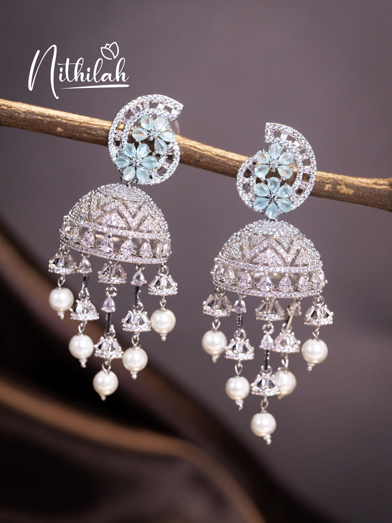 Artificial on sale diamond jhumkas