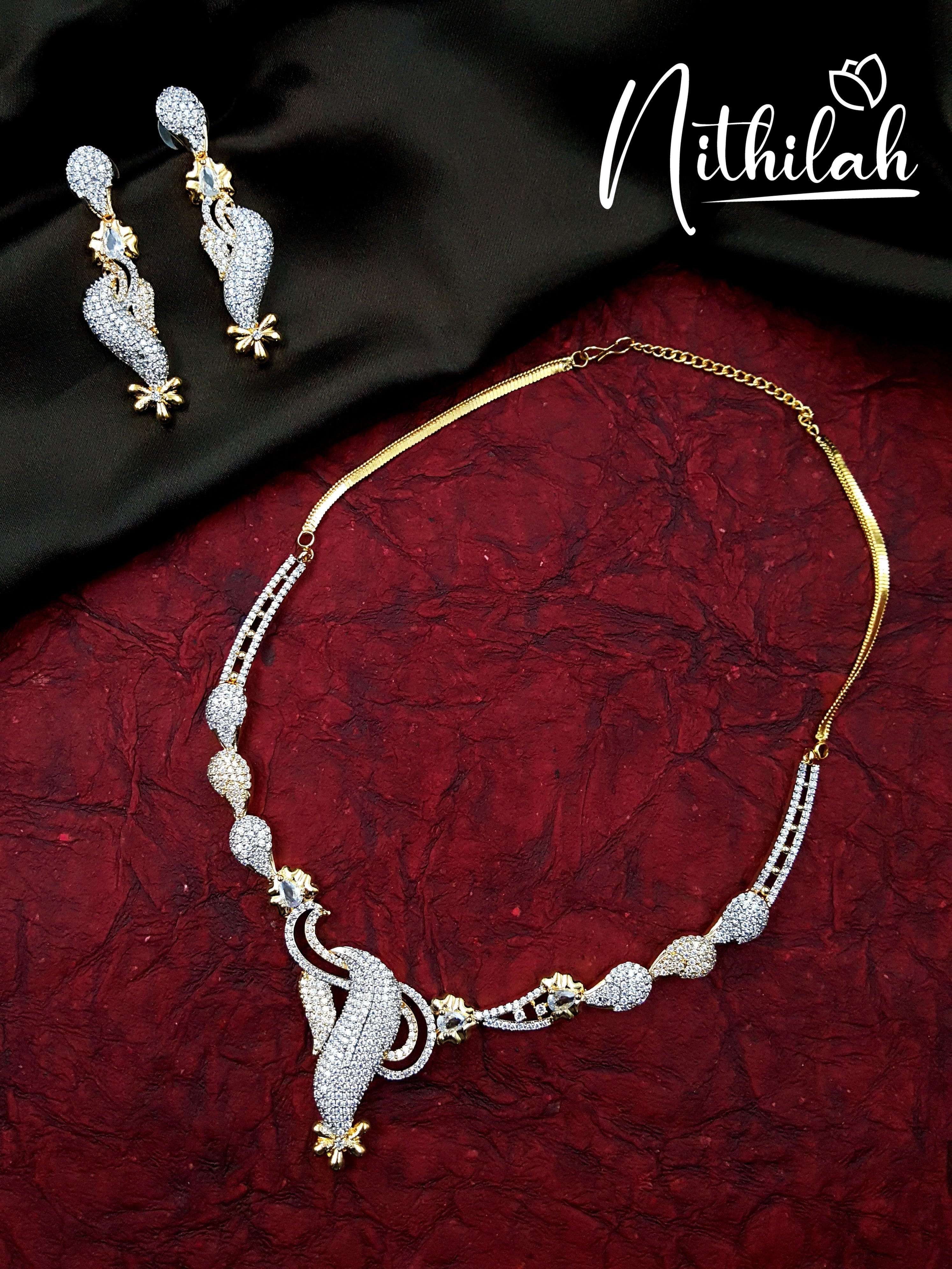 Buy American Diamond Necklace | Partywear Diamond Necklace