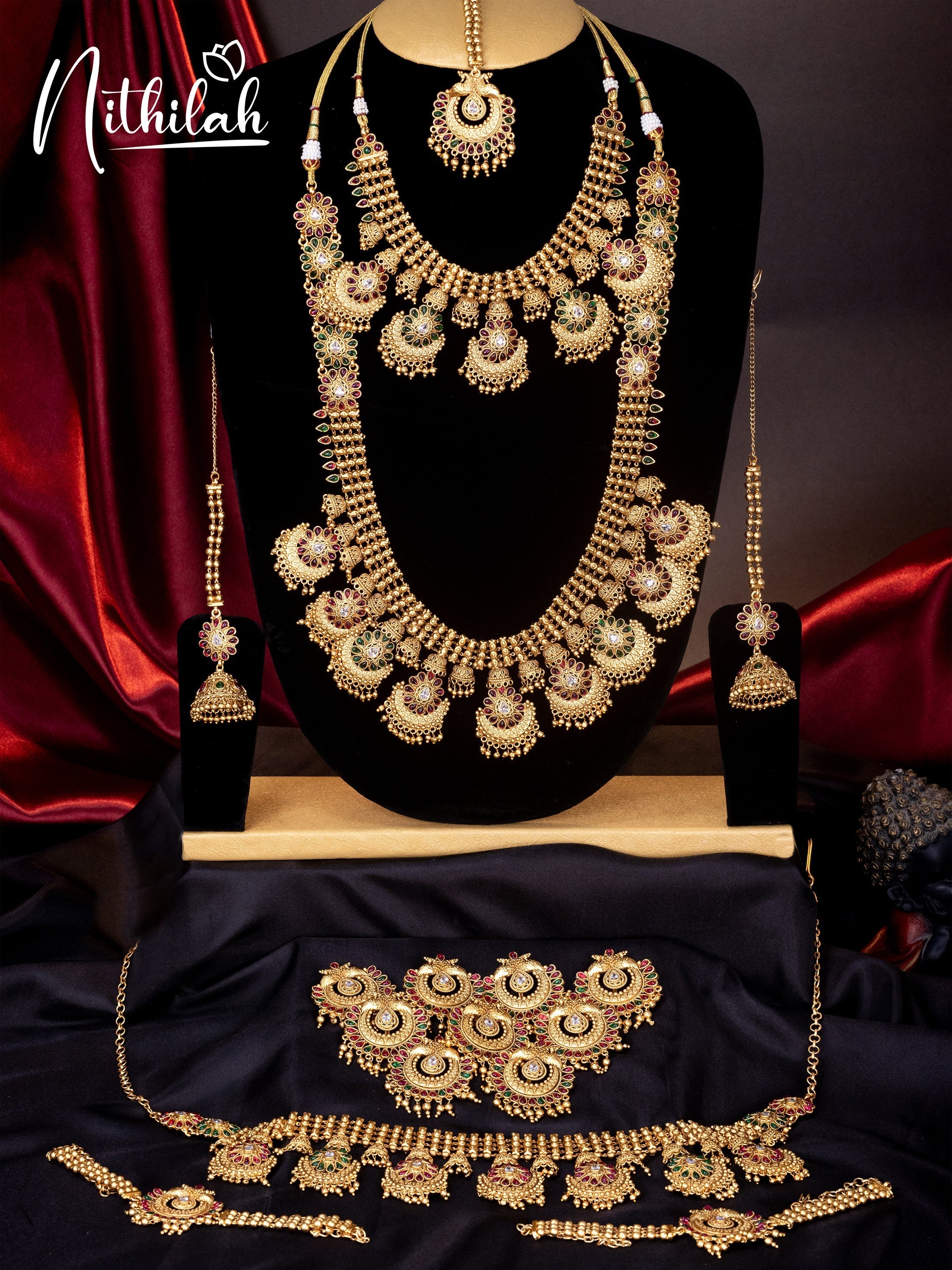 Buy Chandbali Style Full Bridal Jewellery Set | Bridal Jewellery
