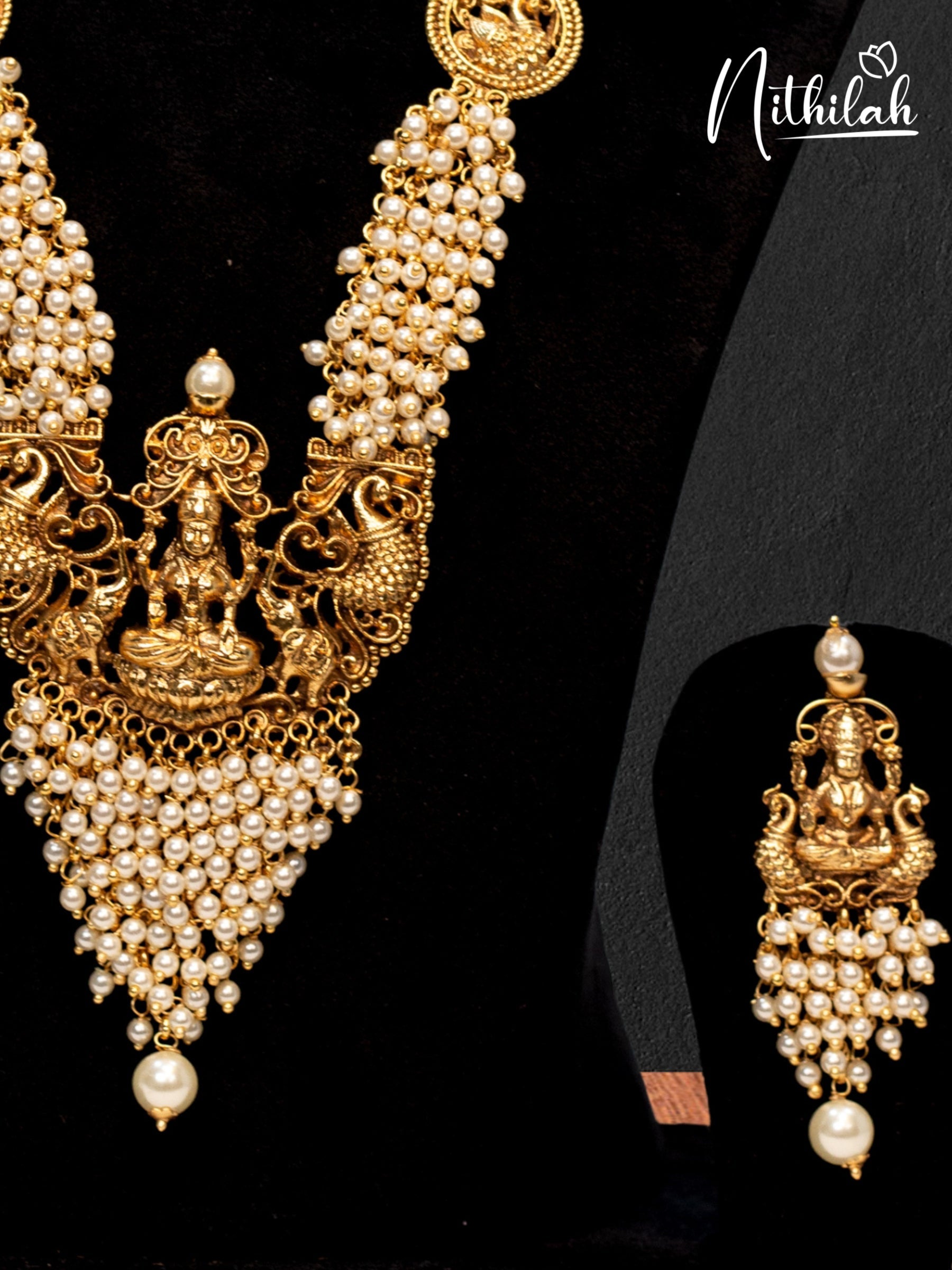 Buy Cluster Pearls Lakshmi Long Haram | Imitation Jewellery 