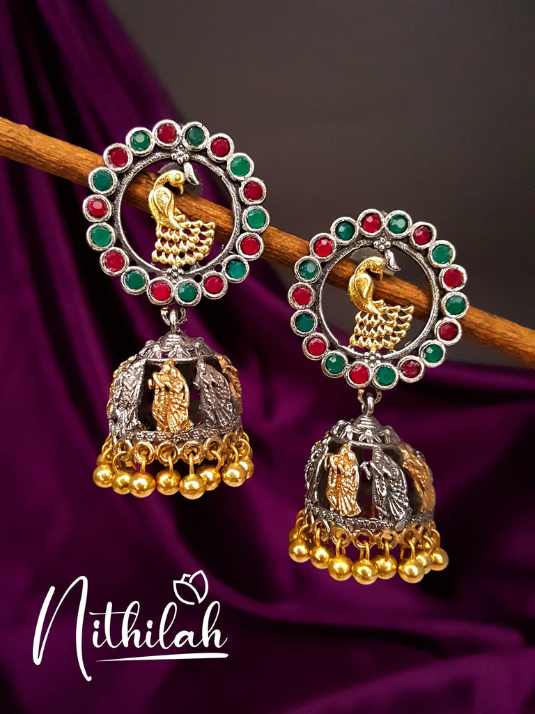 Dual tone jhumkas hotsell